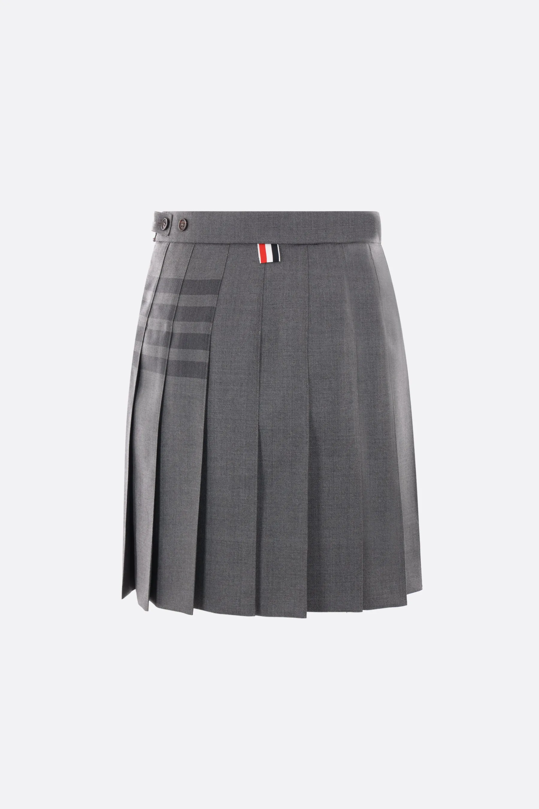 4bar pleated wool blend miniskirt