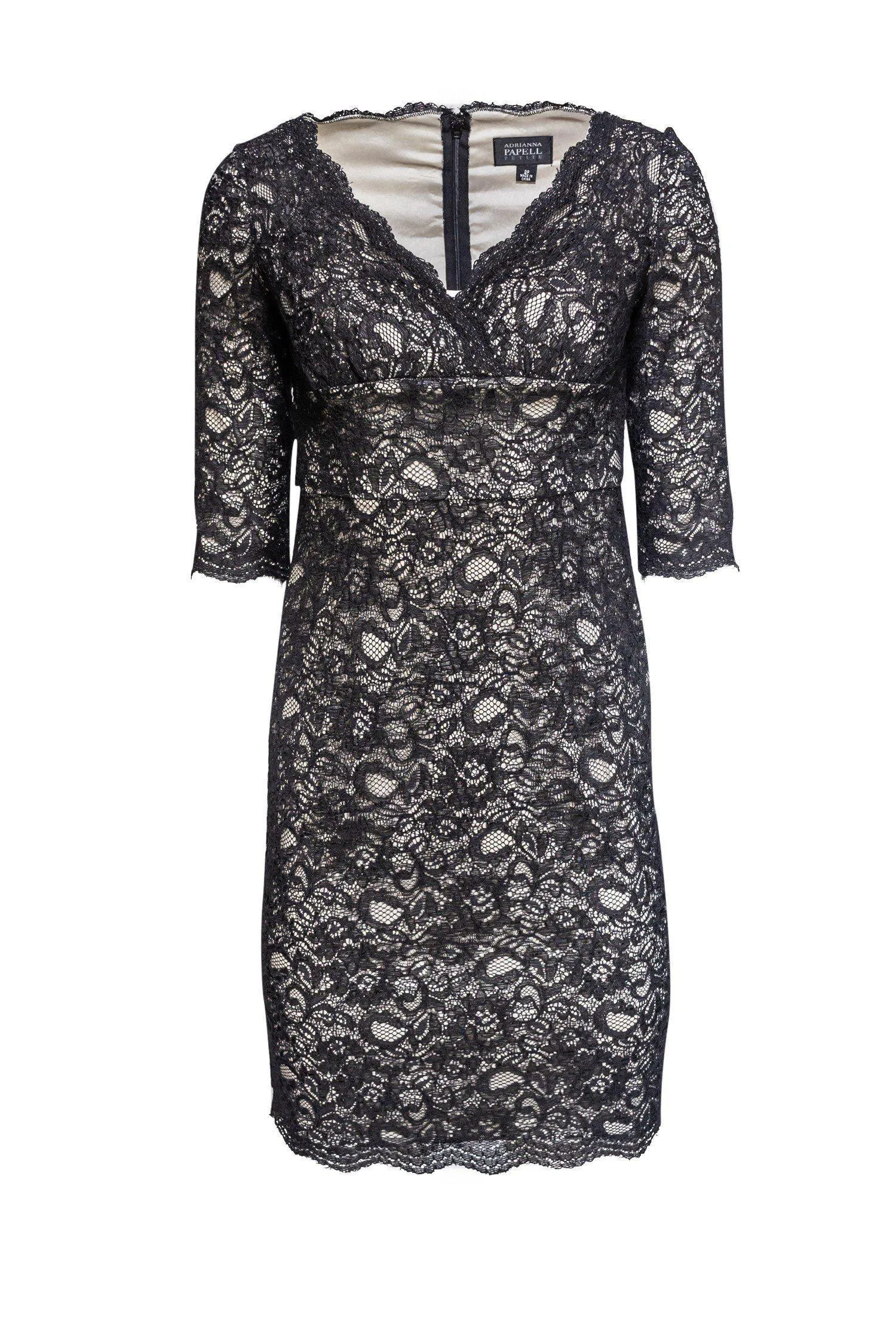 Adrianna Papell - Black Lace Overall Bodycon Dress Sz 2