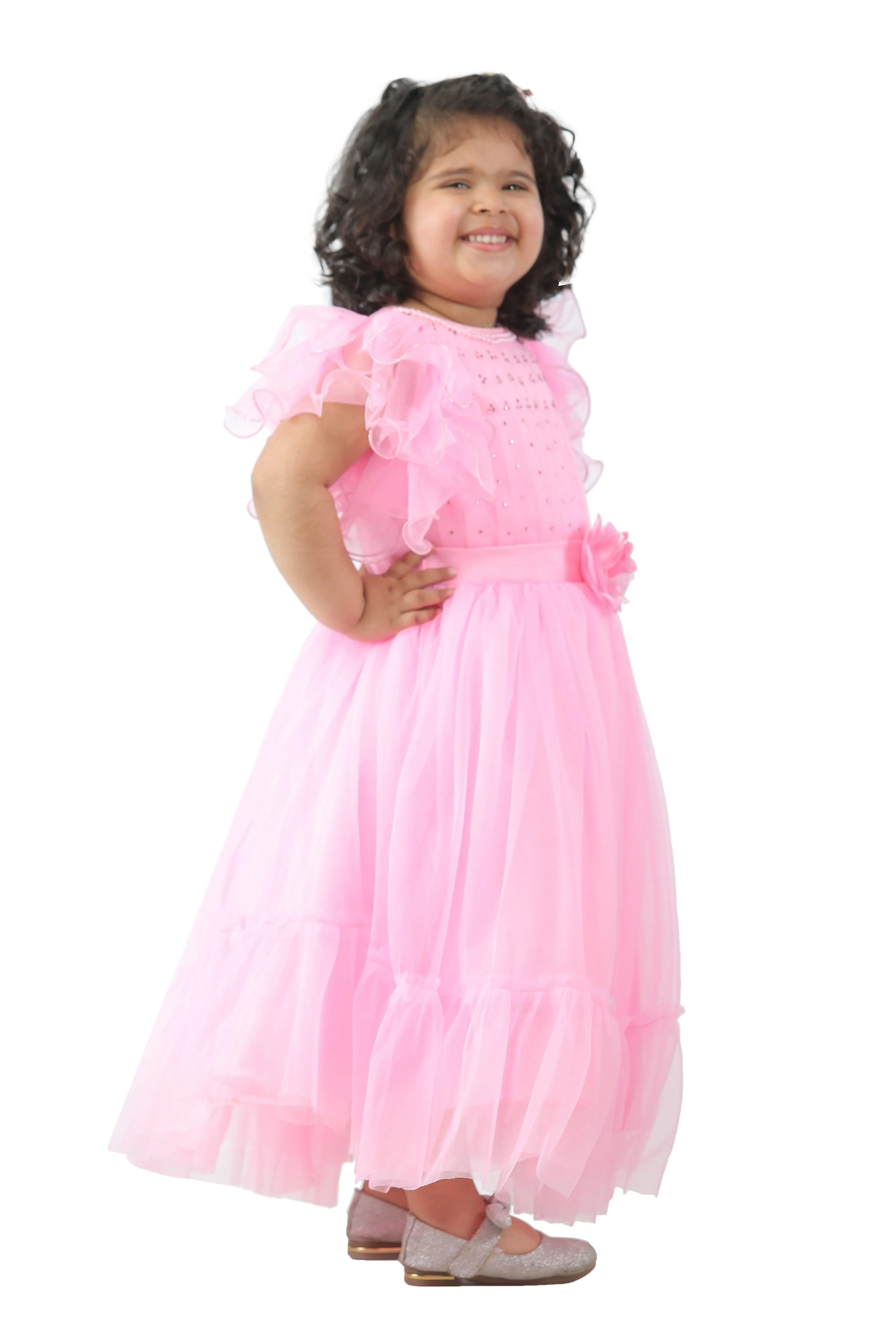 Ahhaaaa Kids Cotton A-Line Maxi Dress/Angel Pari Dress/Christmas Gown