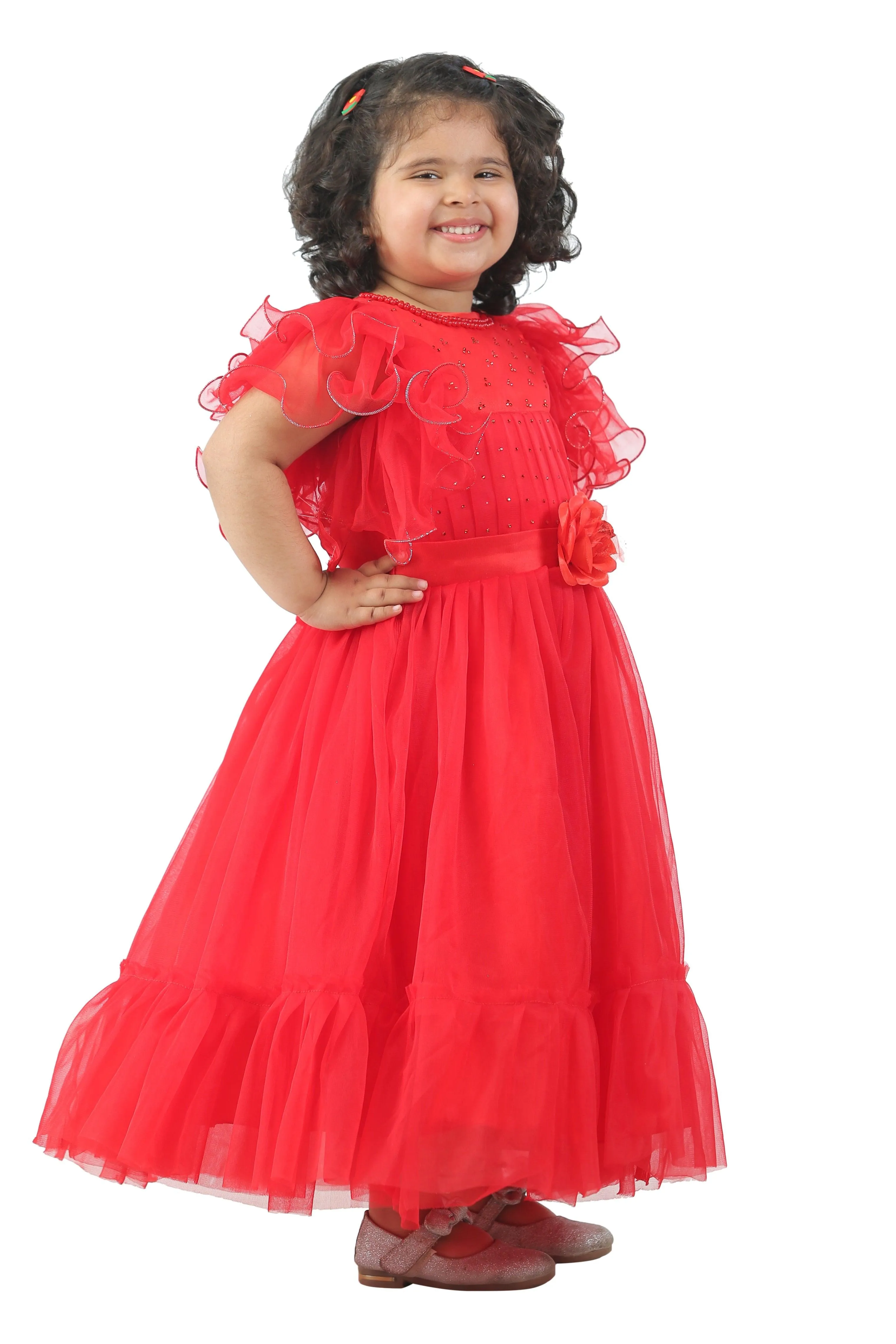 Ahhaaaa Kids Cotton A-Line Maxi Dress/Angel Pari Dress/Christmas Gown