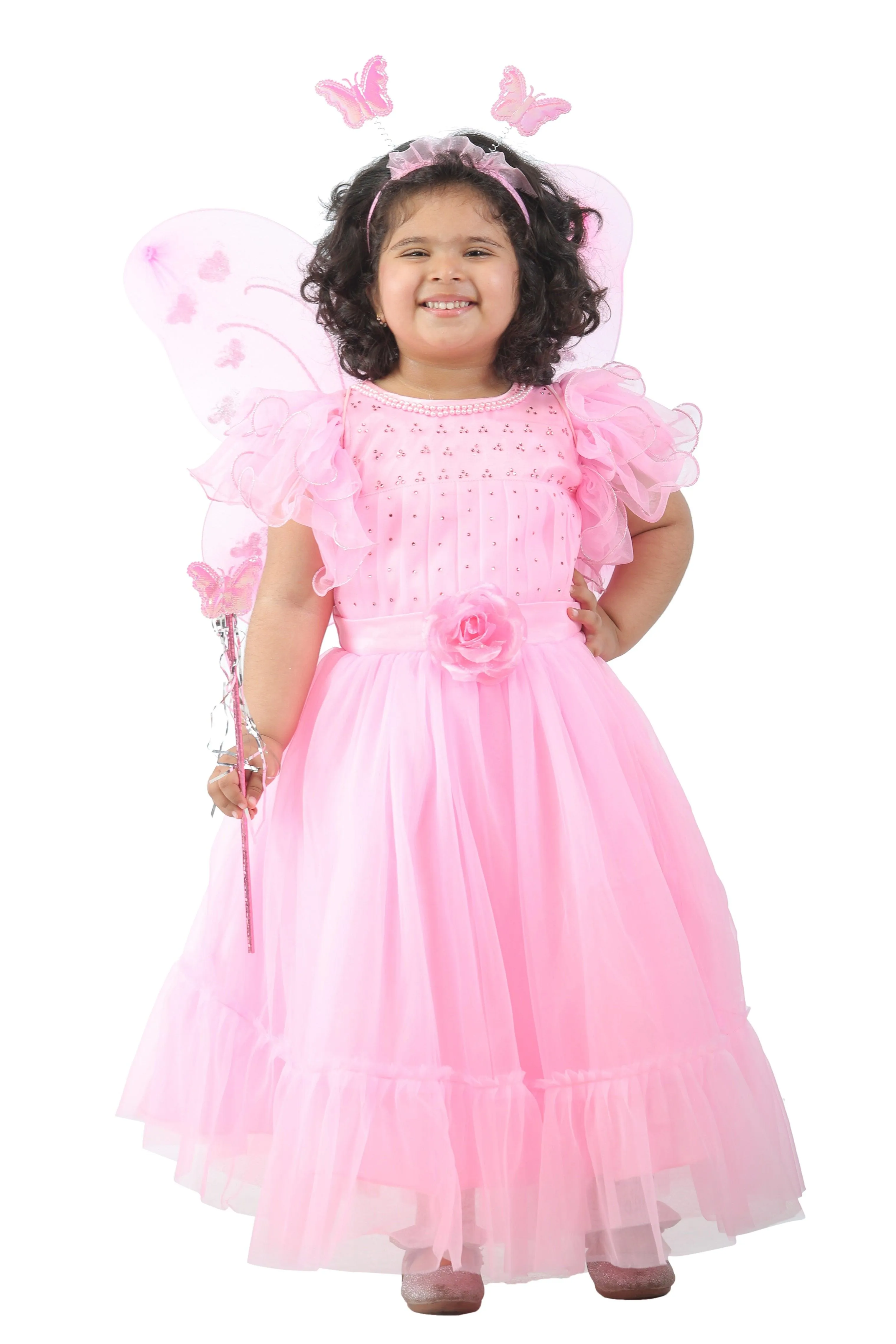 Ahhaaaa Kids Cotton A-Line Maxi Dress/Angel Pari Dress/Christmas Gown