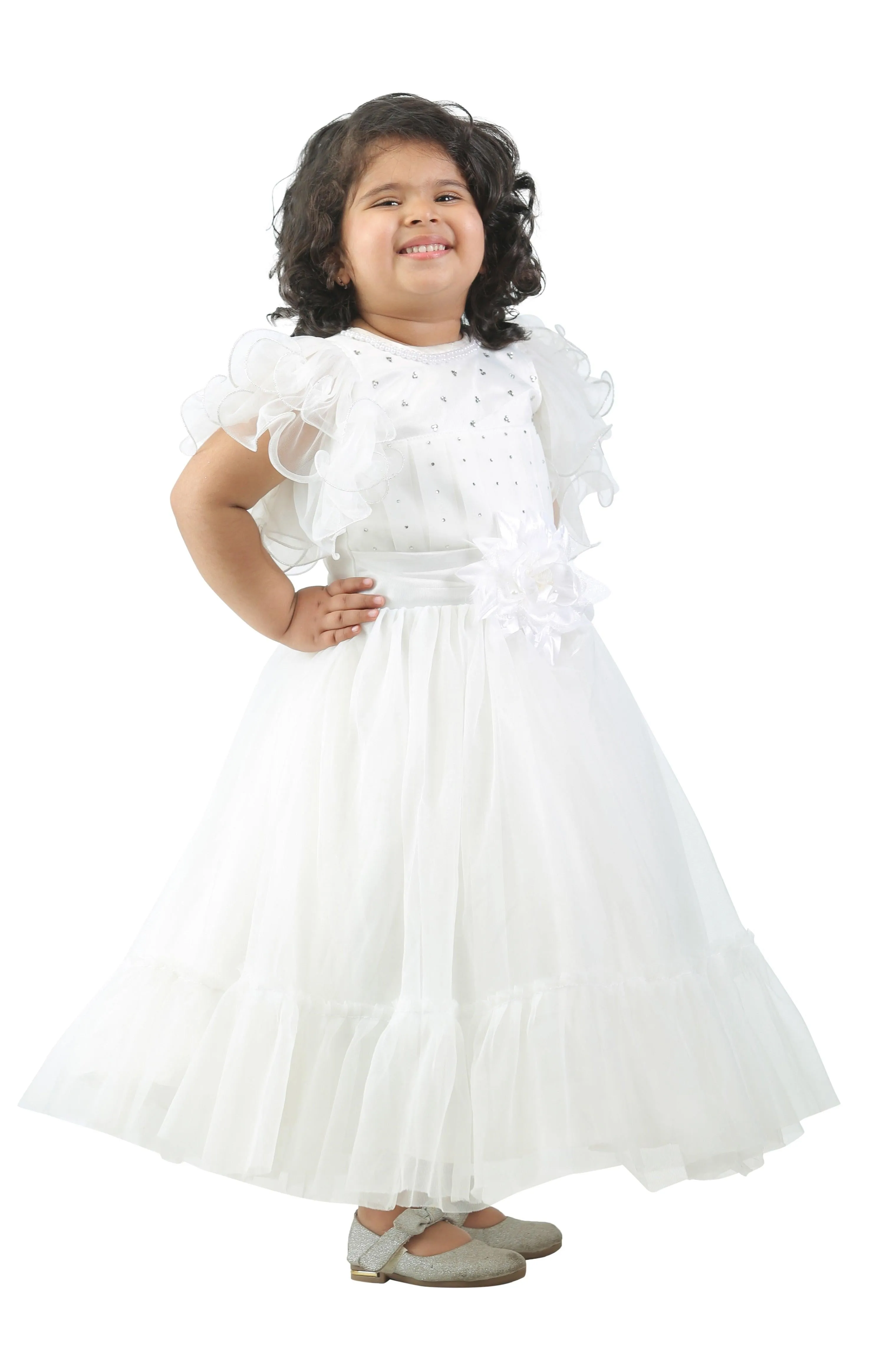 Ahhaaaa Kids Cotton A-Line Maxi Dress/Angel Pari Dress/Christmas Gown