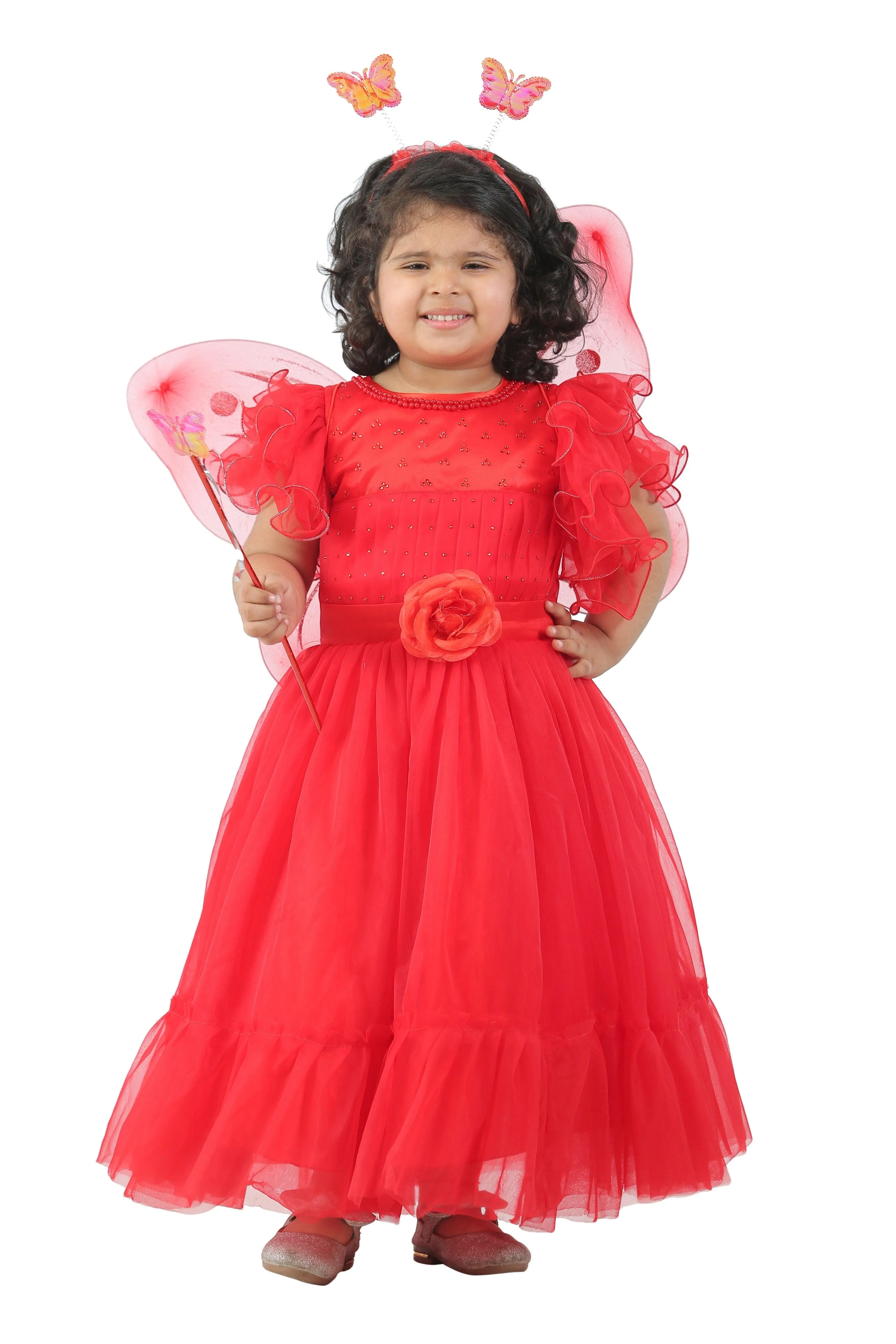 Ahhaaaa Kids Cotton A-Line Maxi Dress/Angel Pari Dress/Christmas Gown