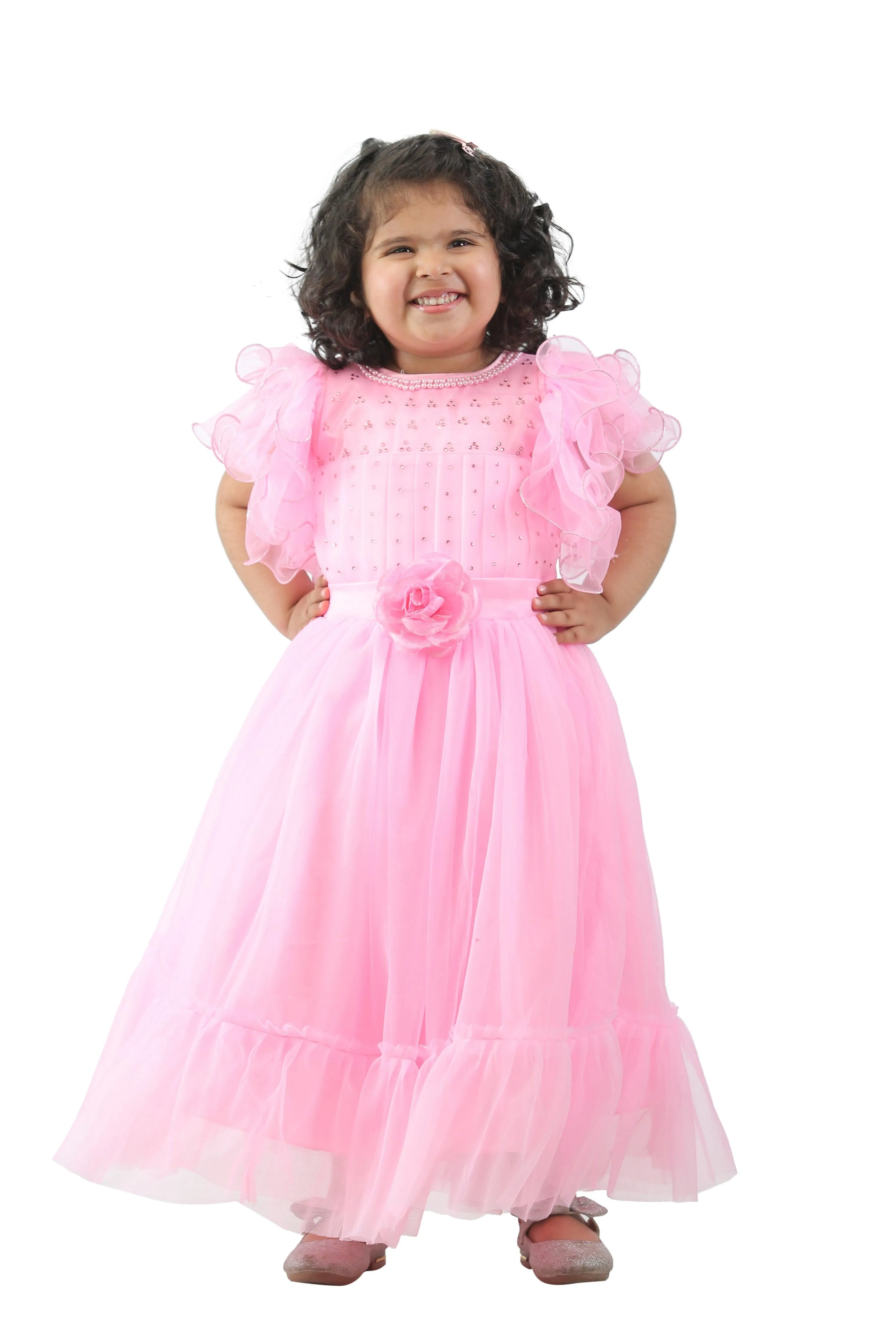 Ahhaaaa Kids Cotton A-Line Maxi Dress/Angel Pari Dress/Christmas Gown