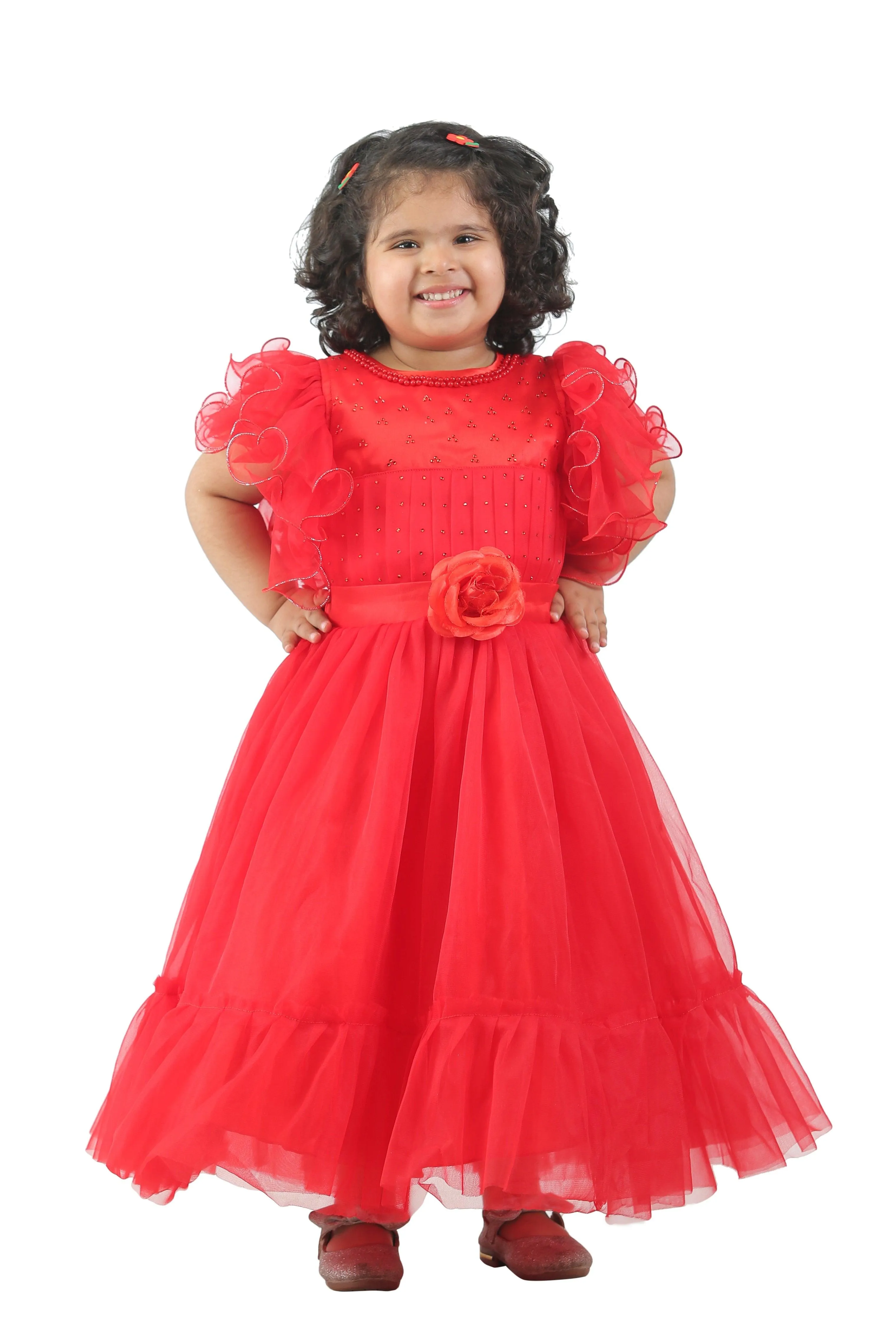 Ahhaaaa Kids Cotton A-Line Maxi Dress/Angel Pari Dress/Christmas Gown