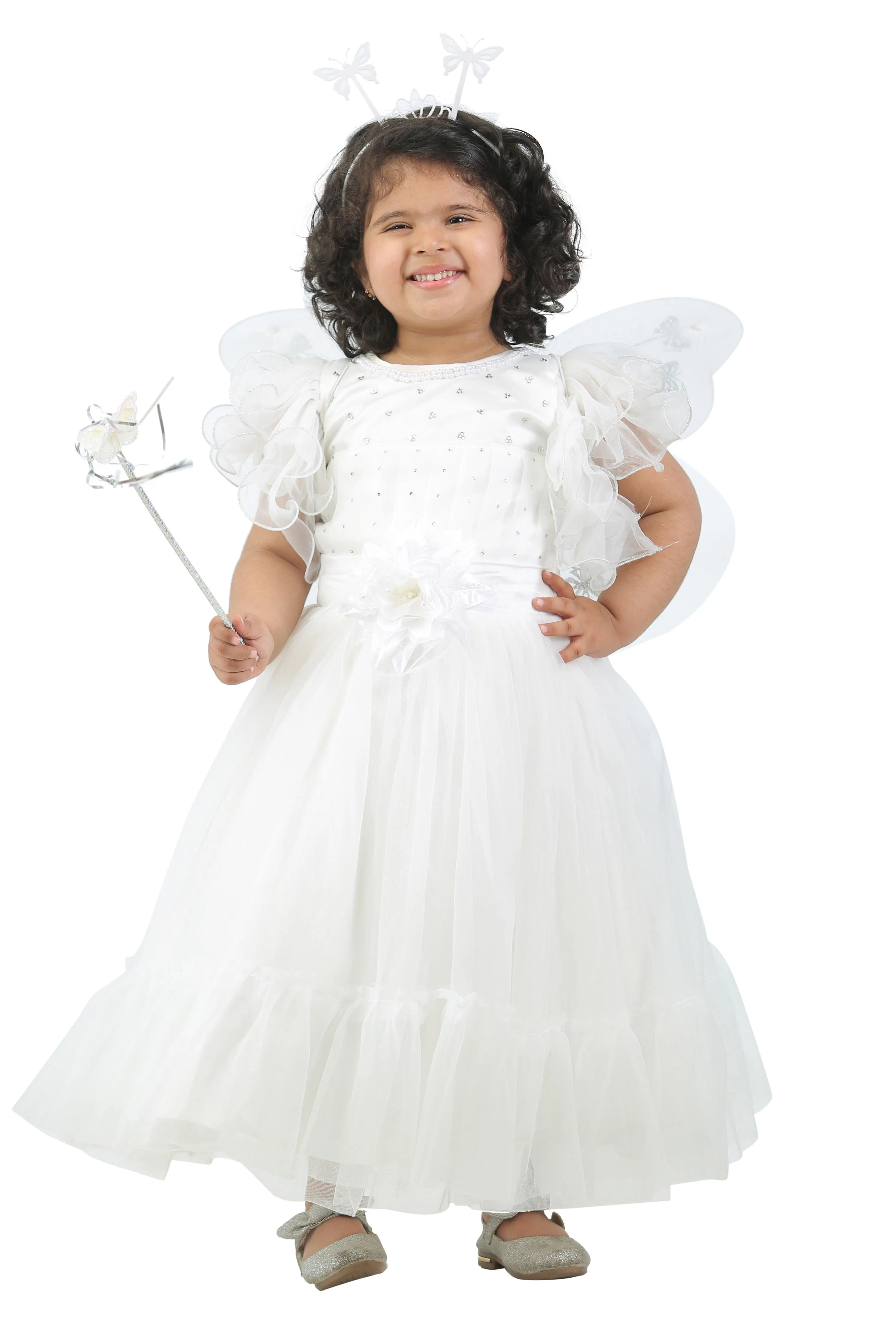 Ahhaaaa Kids Cotton A-Line Maxi Dress/Angel Pari Dress/Christmas Gown