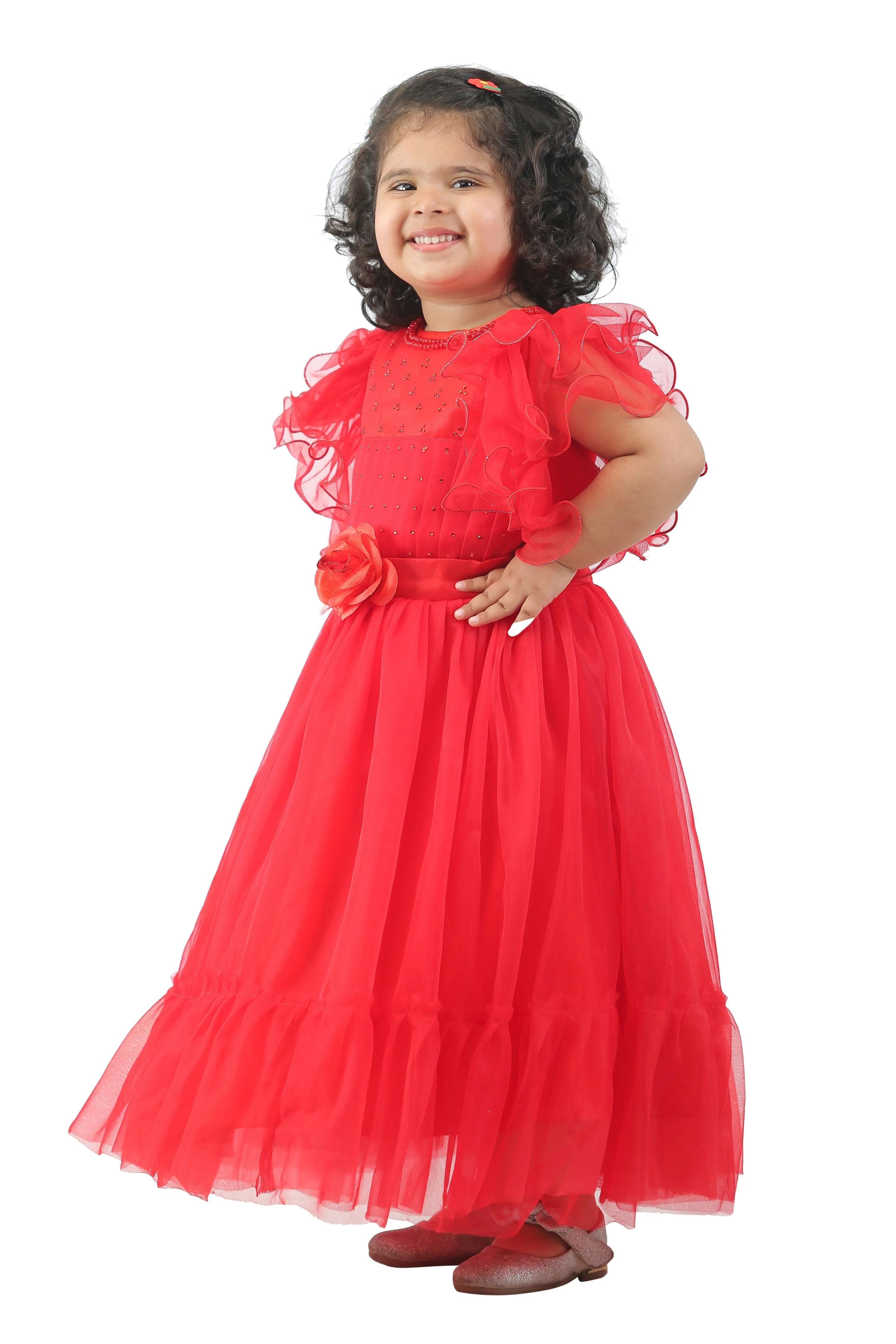 Ahhaaaa Kids Cotton A-Line Maxi Dress/Angel Pari Dress/Christmas Gown