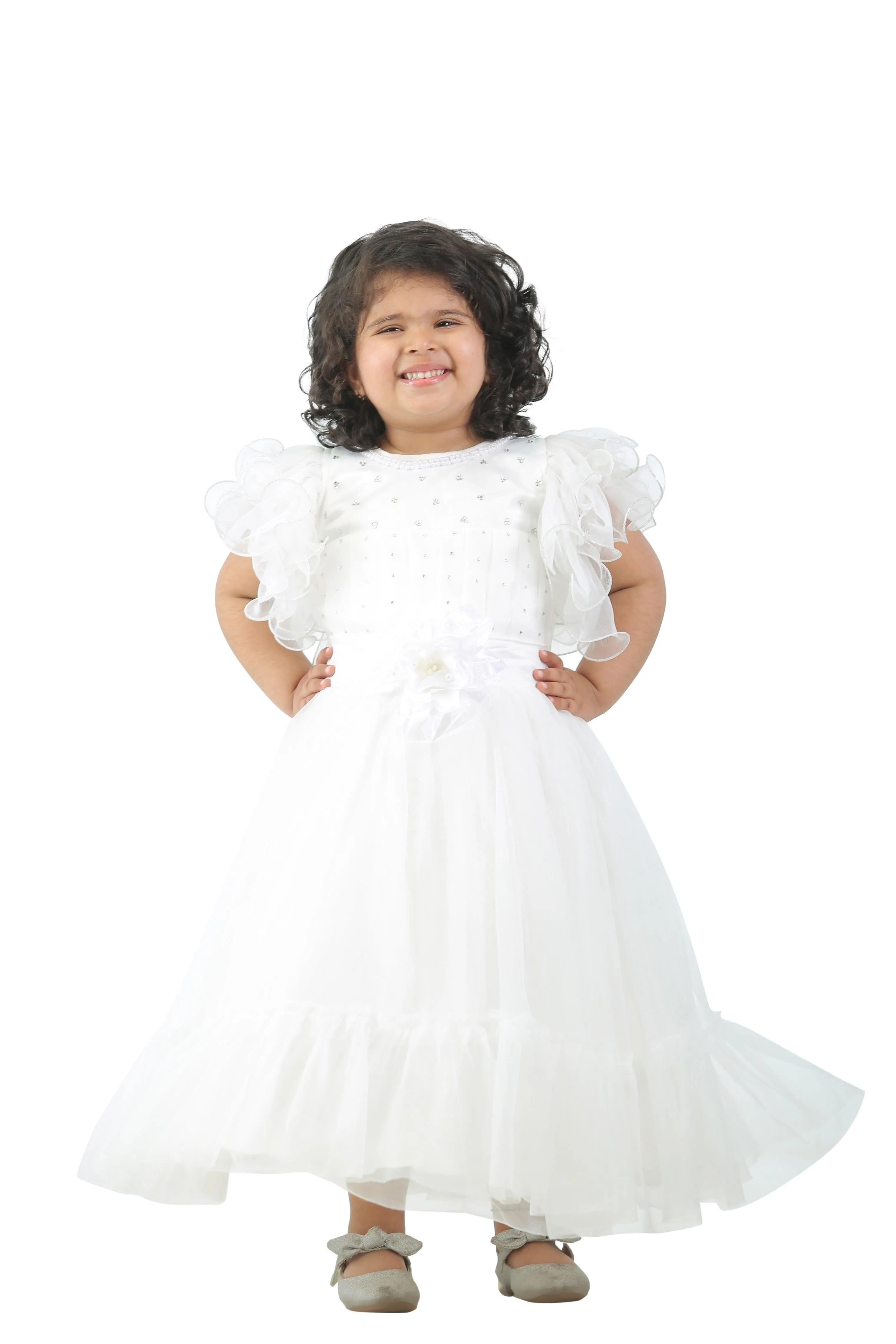 Ahhaaaa Kids Cotton A-Line Maxi Dress/Angel Pari Dress/Christmas Gown