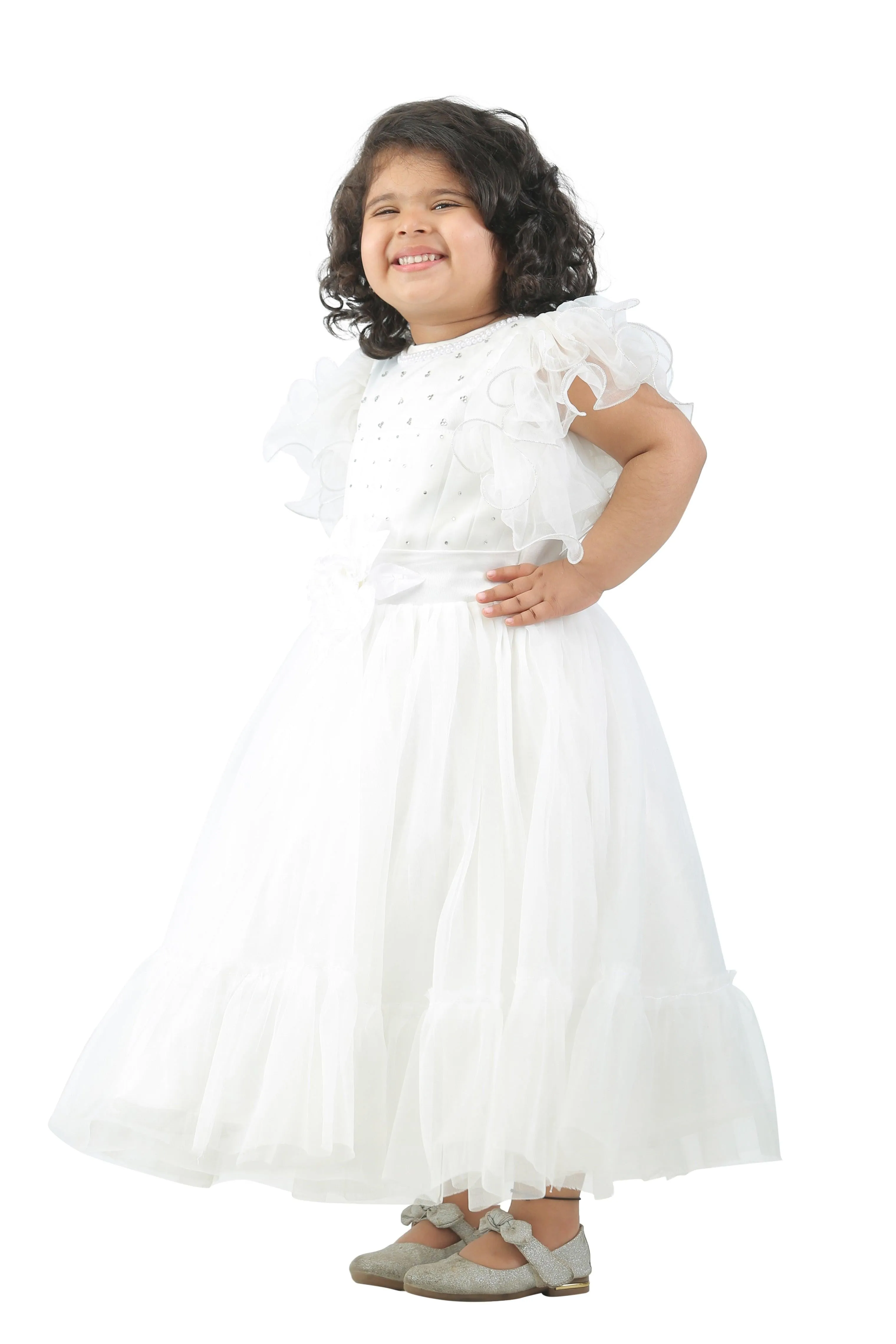 Ahhaaaa Kids Cotton A-Line Maxi Dress/Angel Pari Dress/Christmas Gown