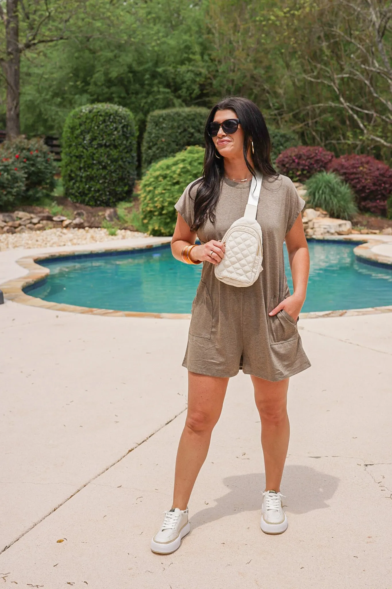 Always Happy Mocha Knit Romper