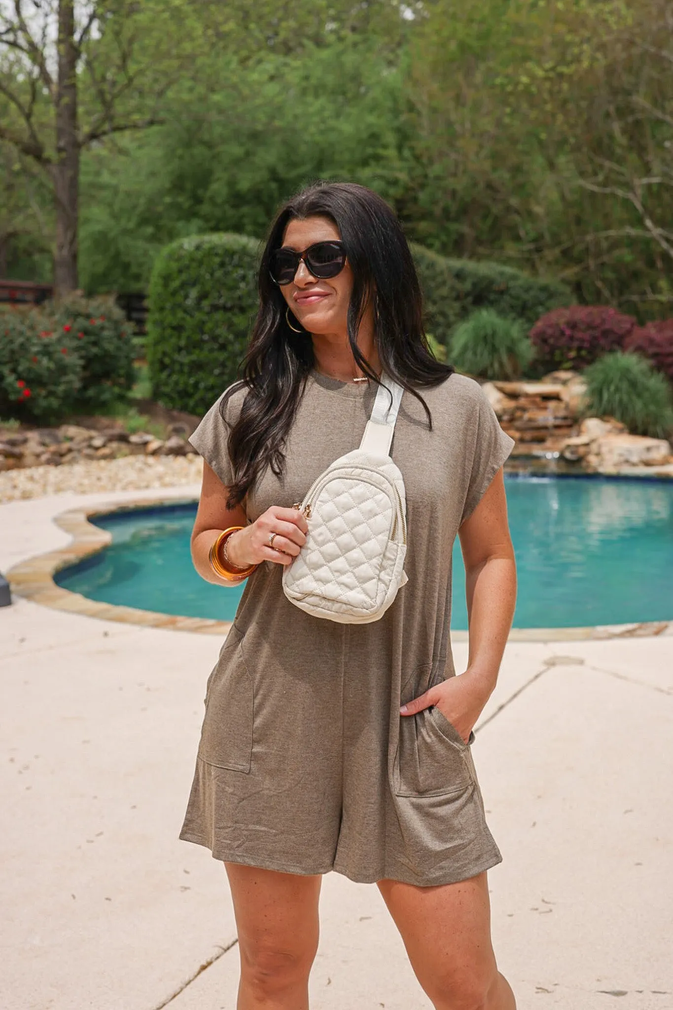 Always Happy Mocha Knit Romper