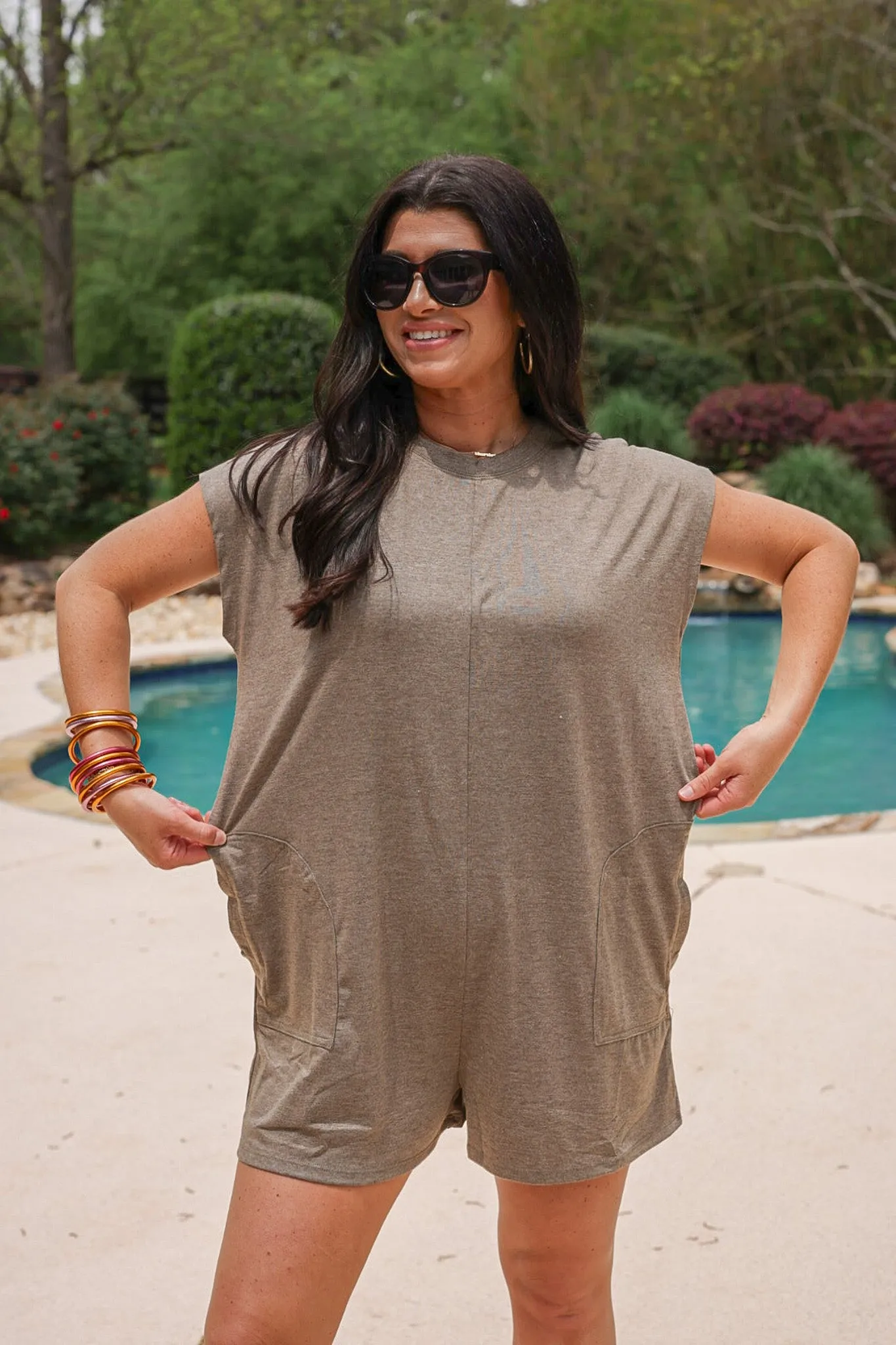 Always Happy Mocha Knit Romper