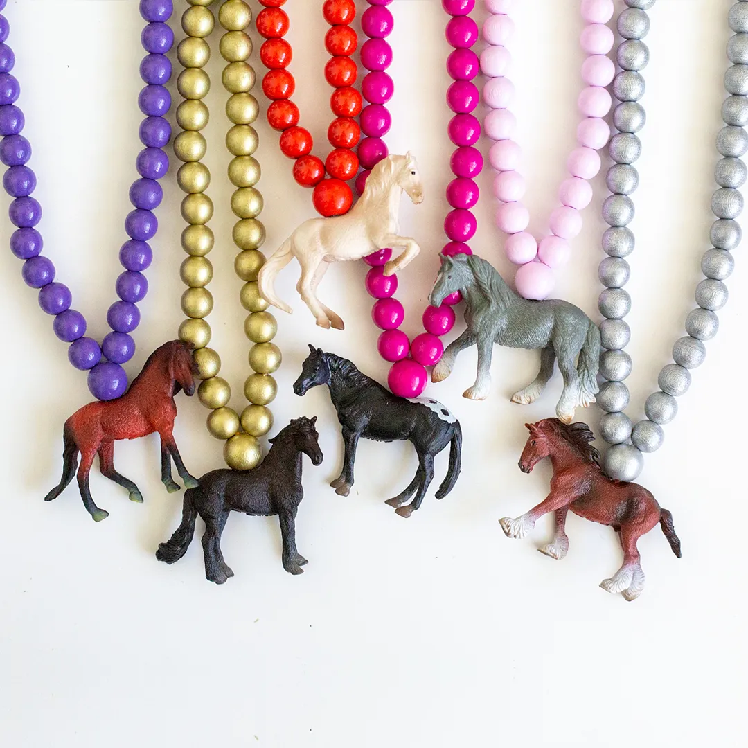 Andalusian Stallion on Blue Purple Beads
