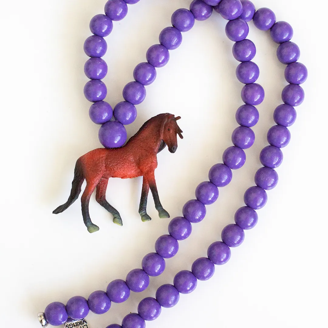 Andalusian Stallion on Blue Purple Beads