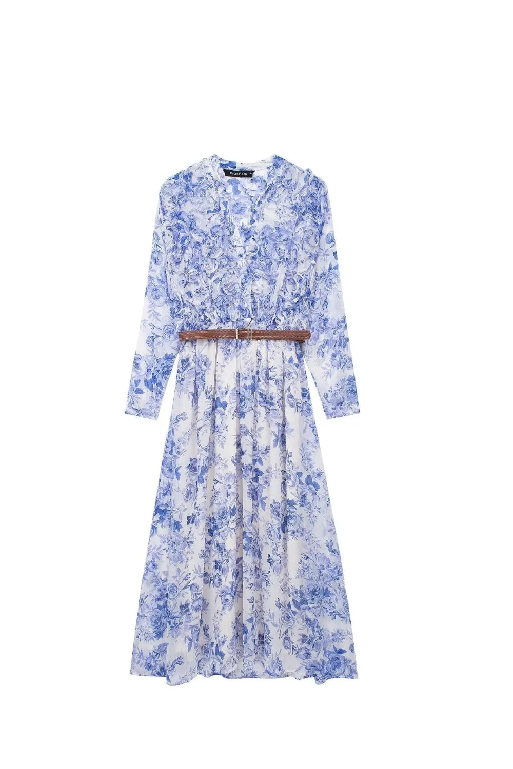 'Audrey' Layered Embellished Printed Dress