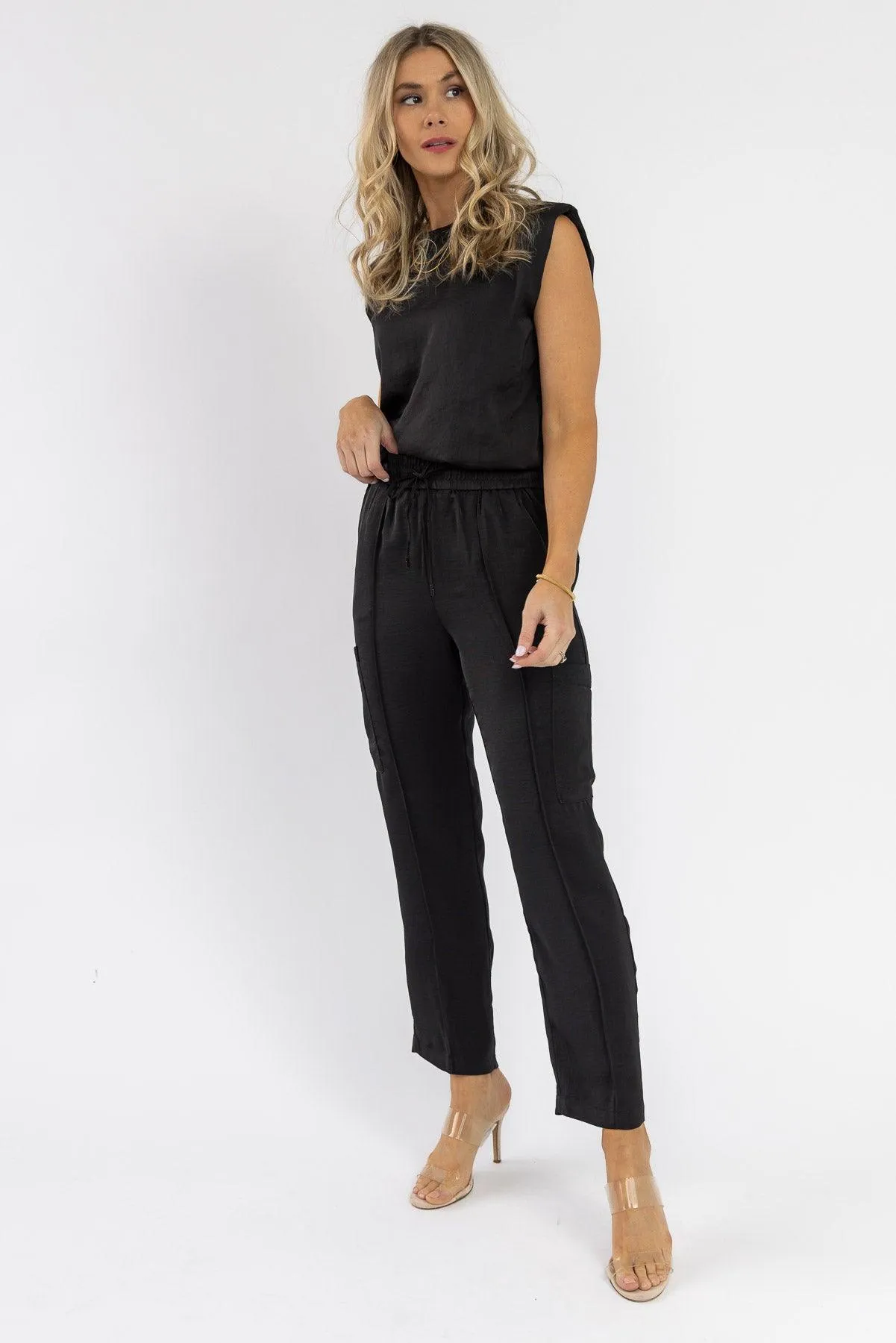 Cali Black Top & Jogger Set