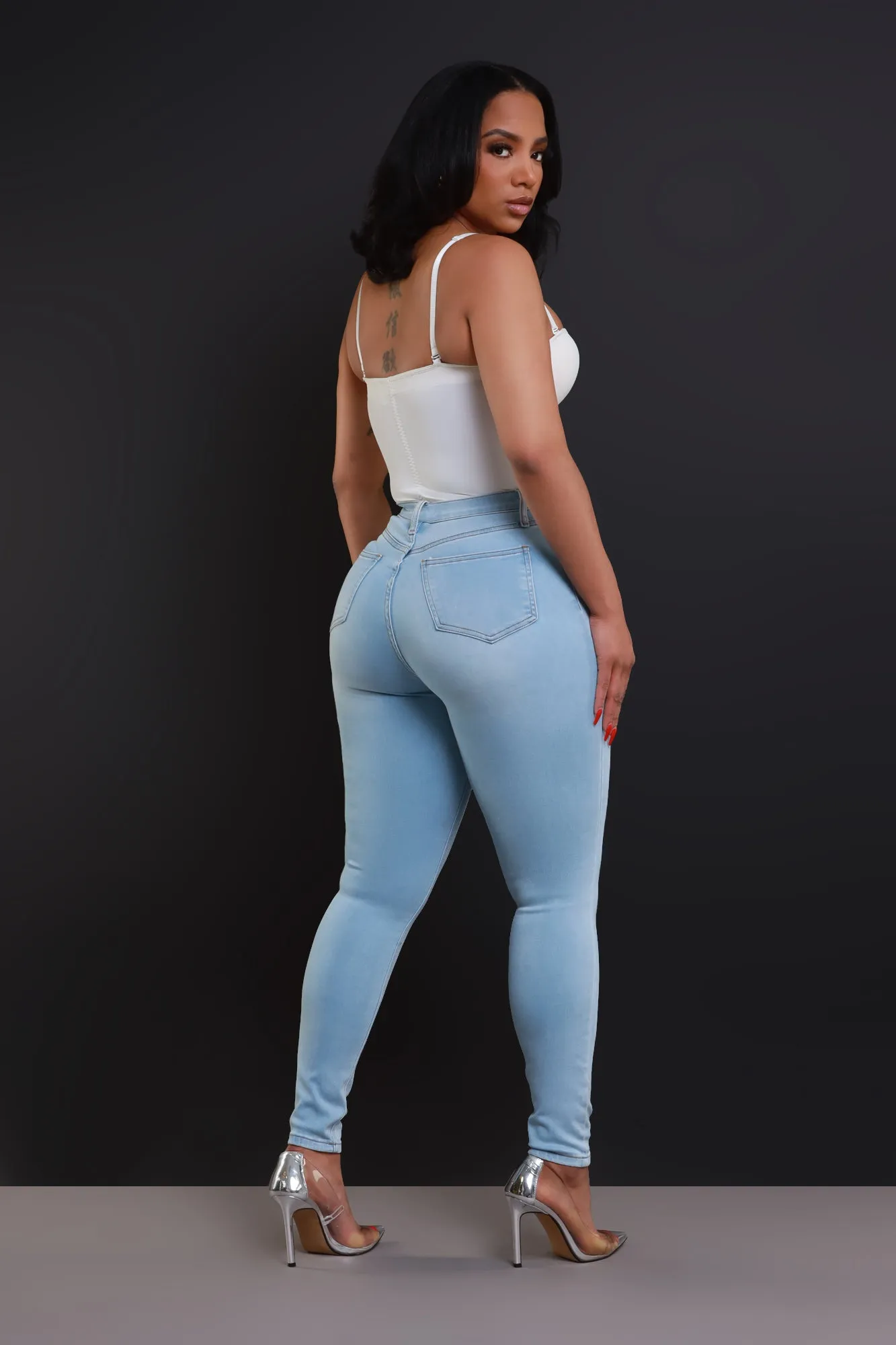 Call Me Up High Rise Skinny Jeans - Light Wash