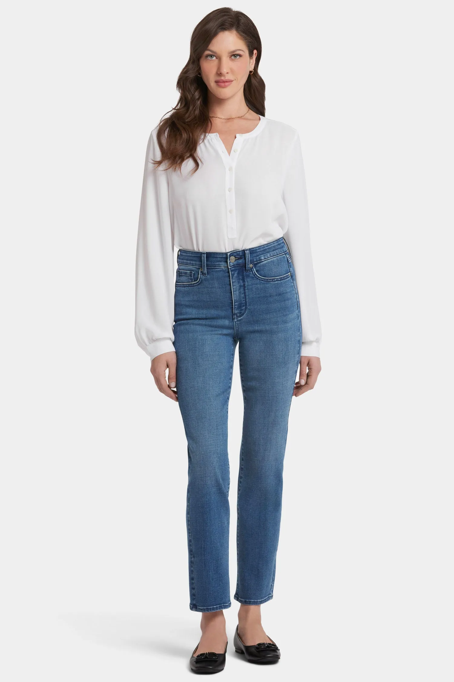 Callie High Straight Jeans - Mission Blue
