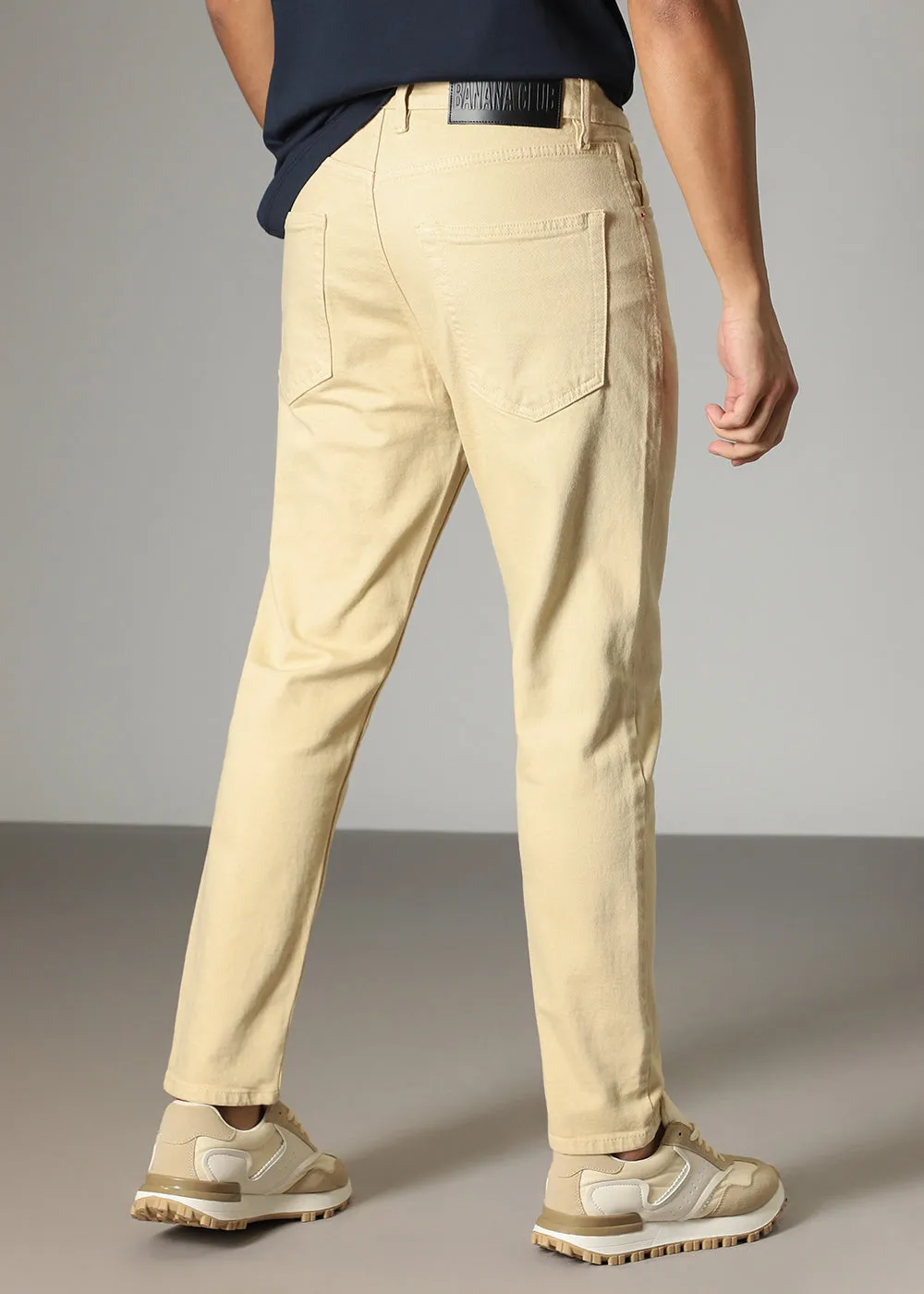 Cream Beige Carrot Fit Denim