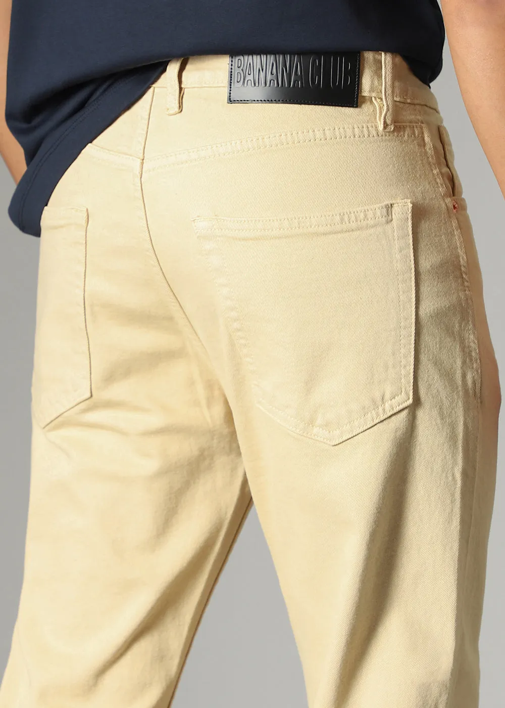 Cream Beige Carrot Fit Denim