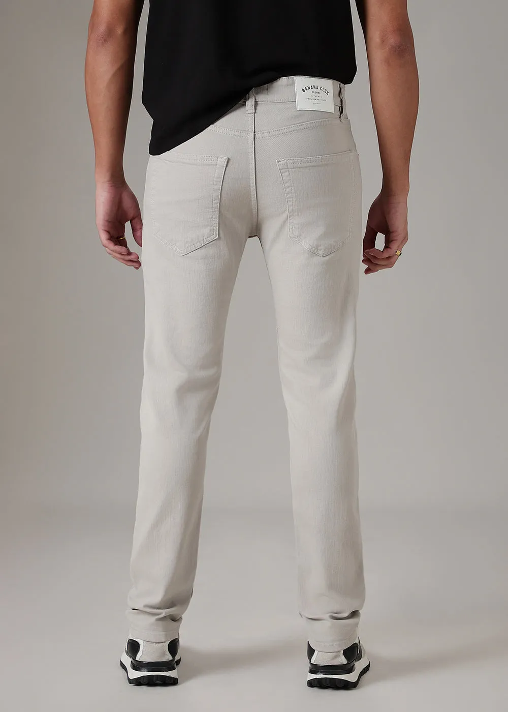 Cream Brown Slim Fit Denim