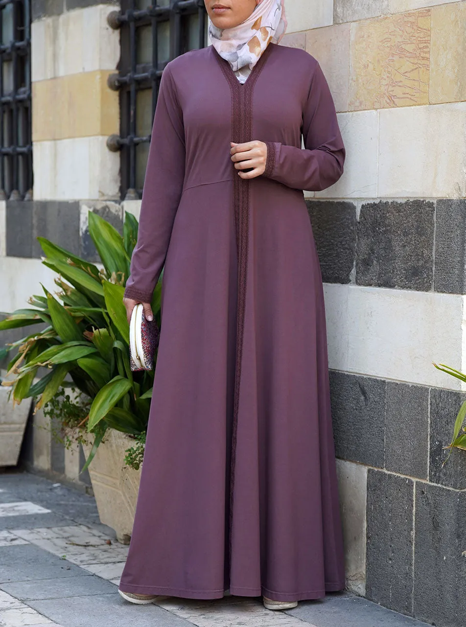 Flared A-Line Lace Abaya