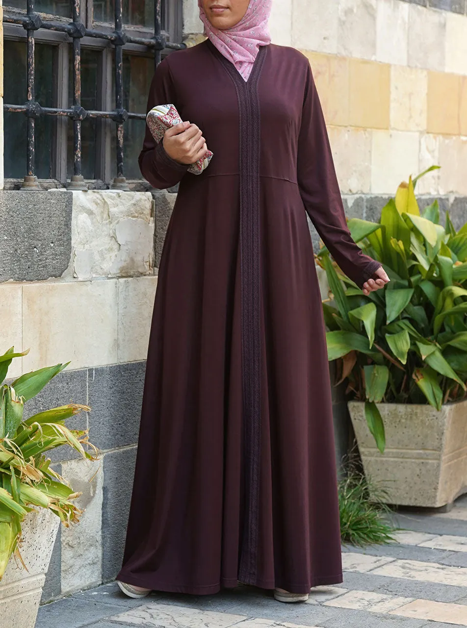 Flared A-Line Lace Abaya