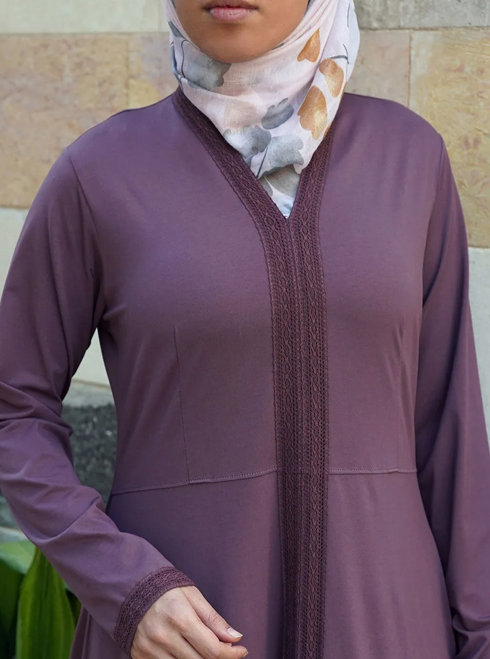Flared A-Line Lace Abaya