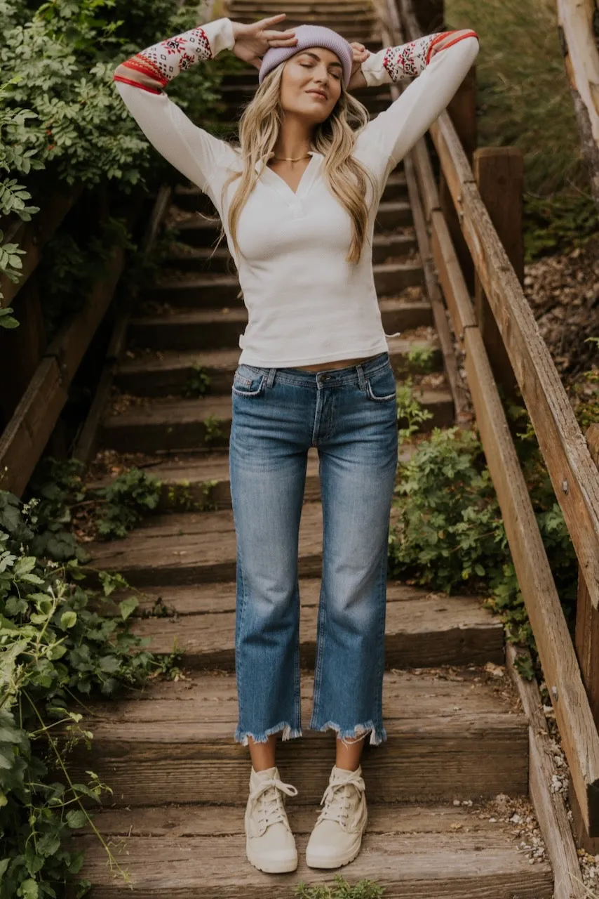 Free People Maggie Mid-Rise Straight Jeans