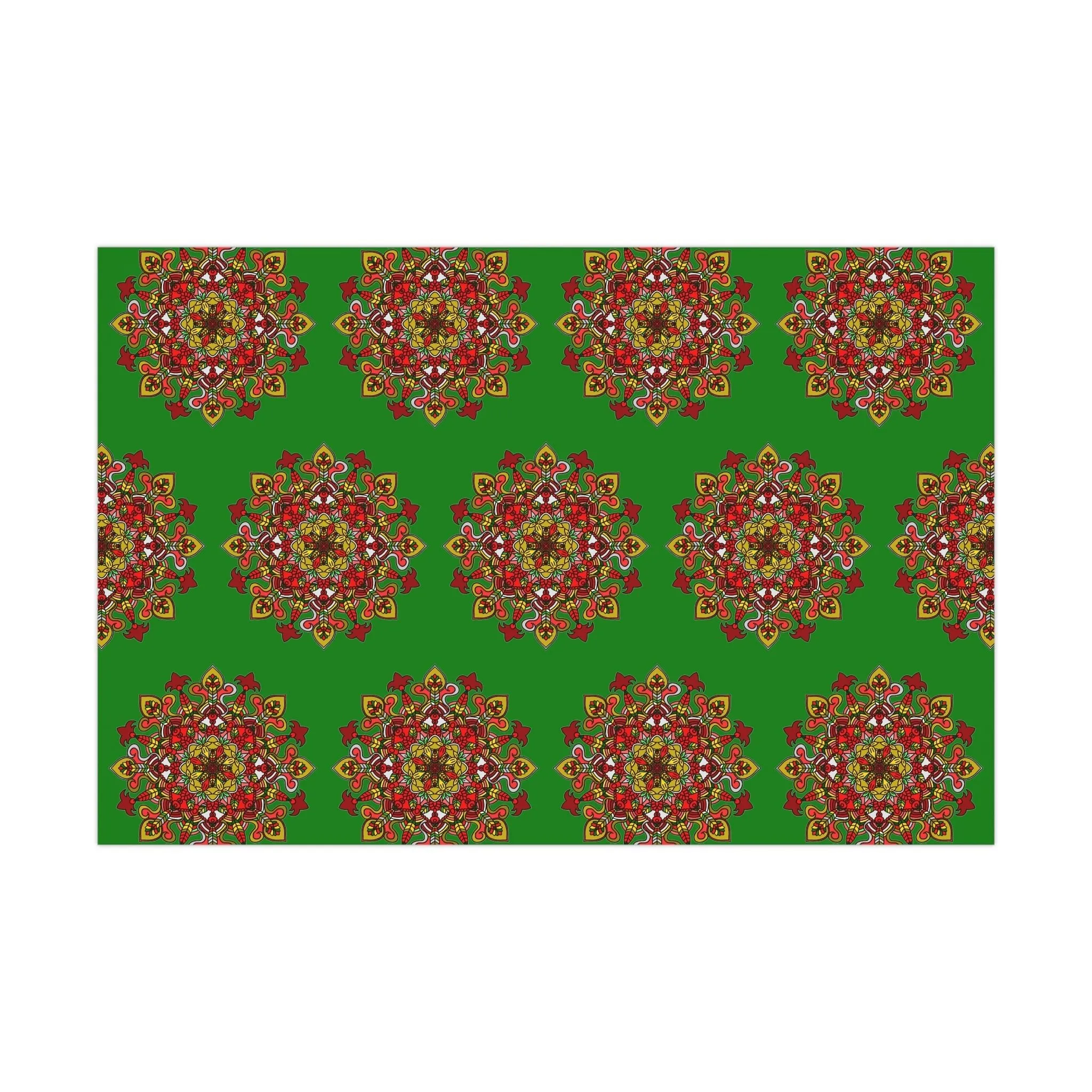 Green Mandala Art Gift Wrap Paper - Premium Quality for Christmas Gifts
