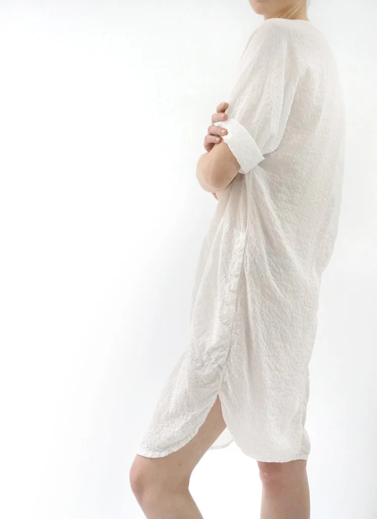 HARUKA DRESS in SILK  (Clay,  Crocus, Aquamarine,  Persimmon, Delft Blue, Chartreuse....shown in white cotton)
