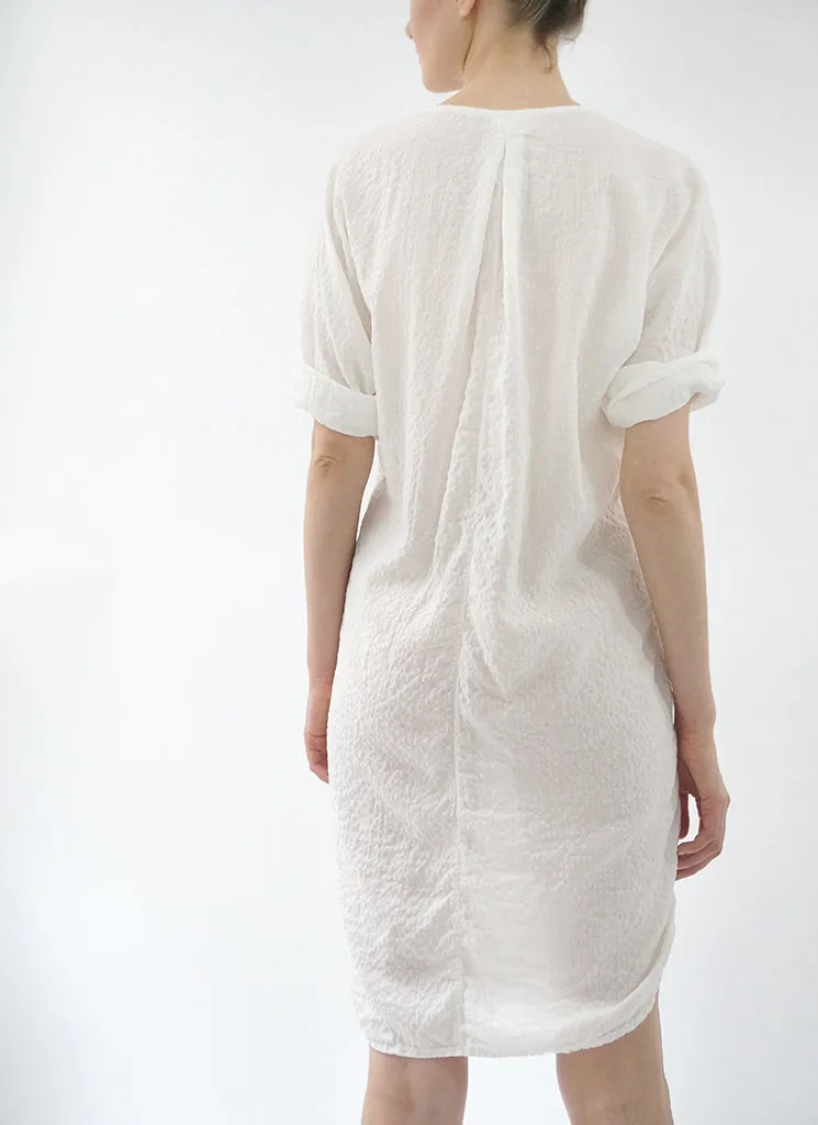 HARUKA DRESS in SILK  (Clay,  Crocus, Aquamarine,  Persimmon, Delft Blue, Chartreuse....shown in white cotton)