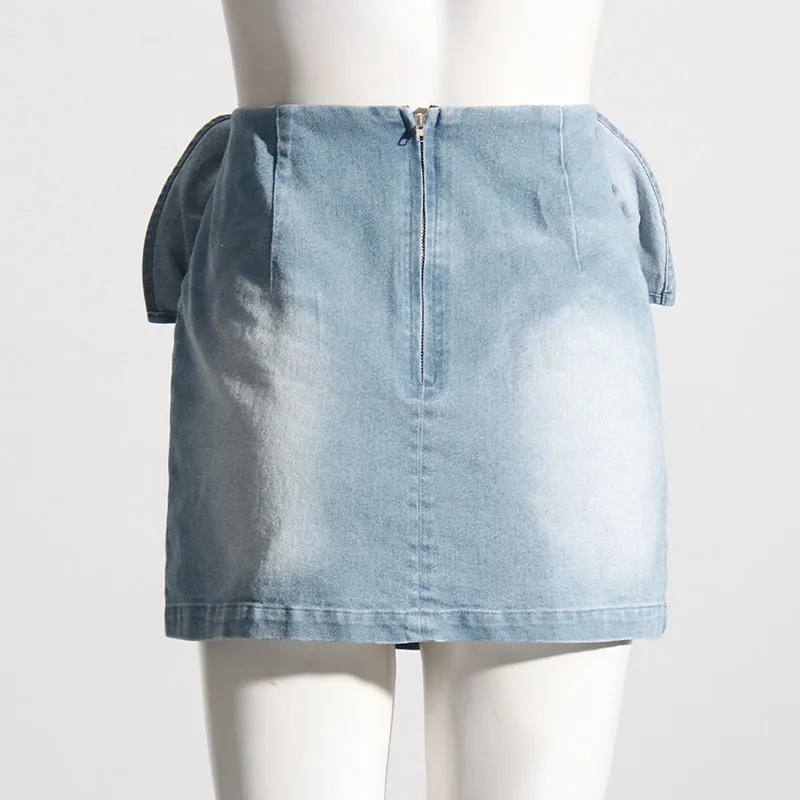 KittenAlarm - Carolina 3D Floral Denim Skirt