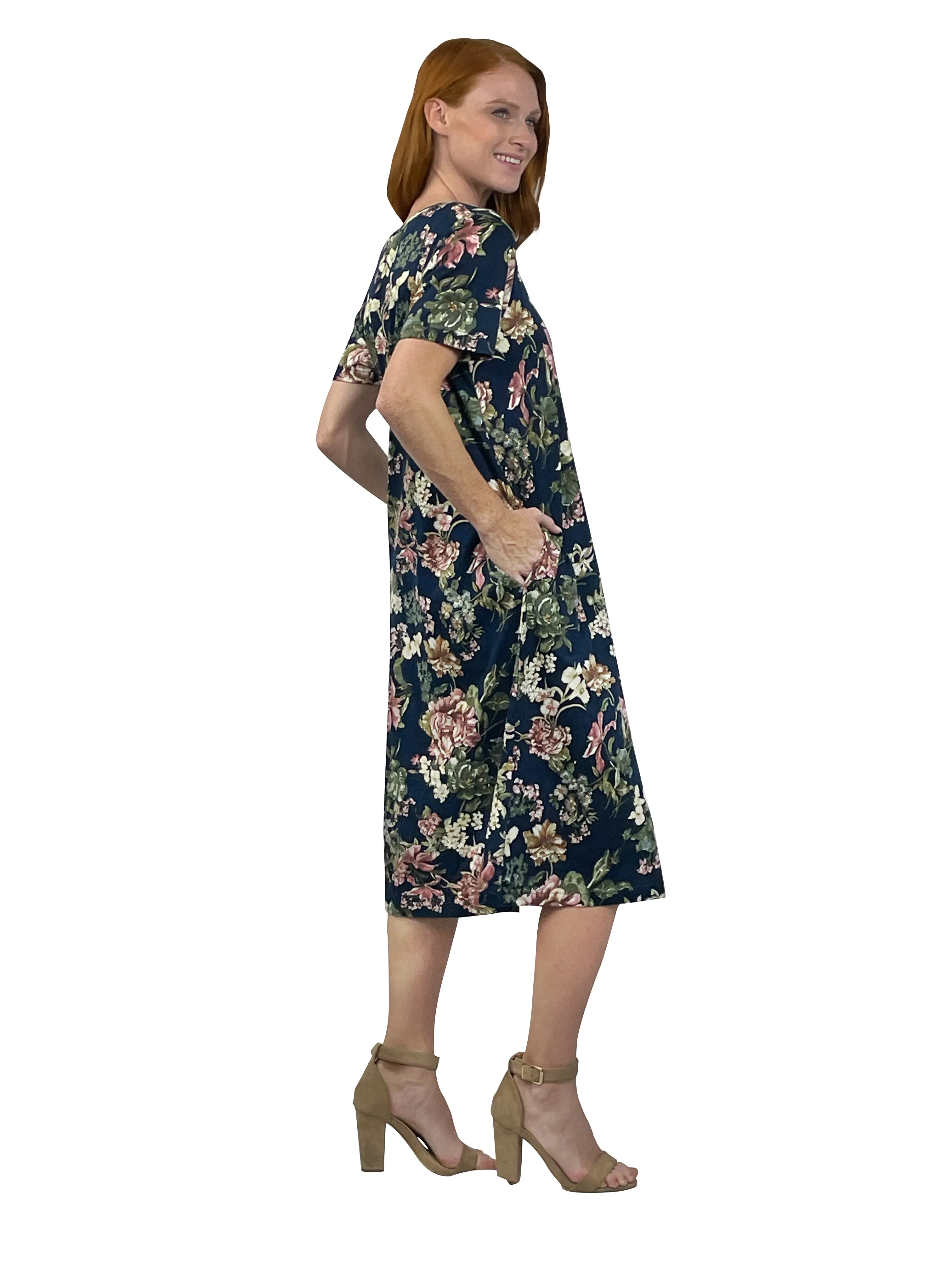 La Cera Midnight Floral Knit Dress