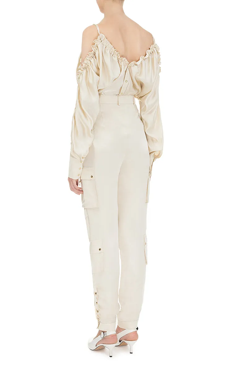 Milk pants with patch pockets
