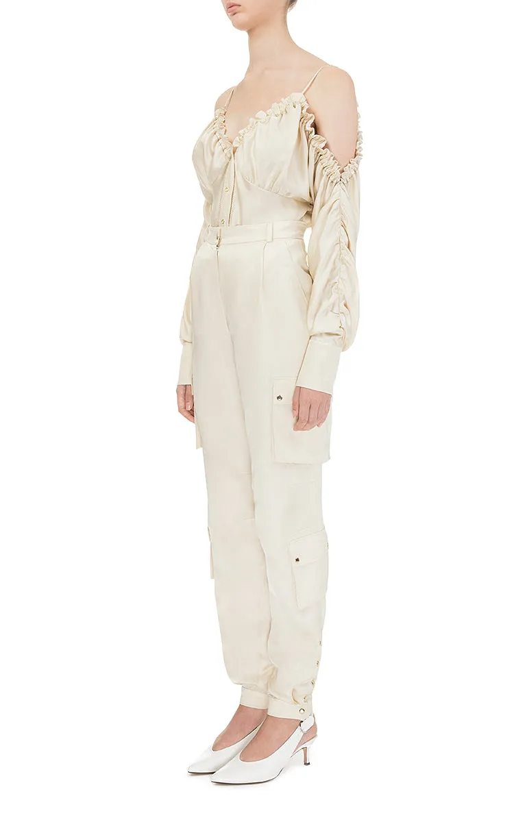 Milk pants with patch pockets