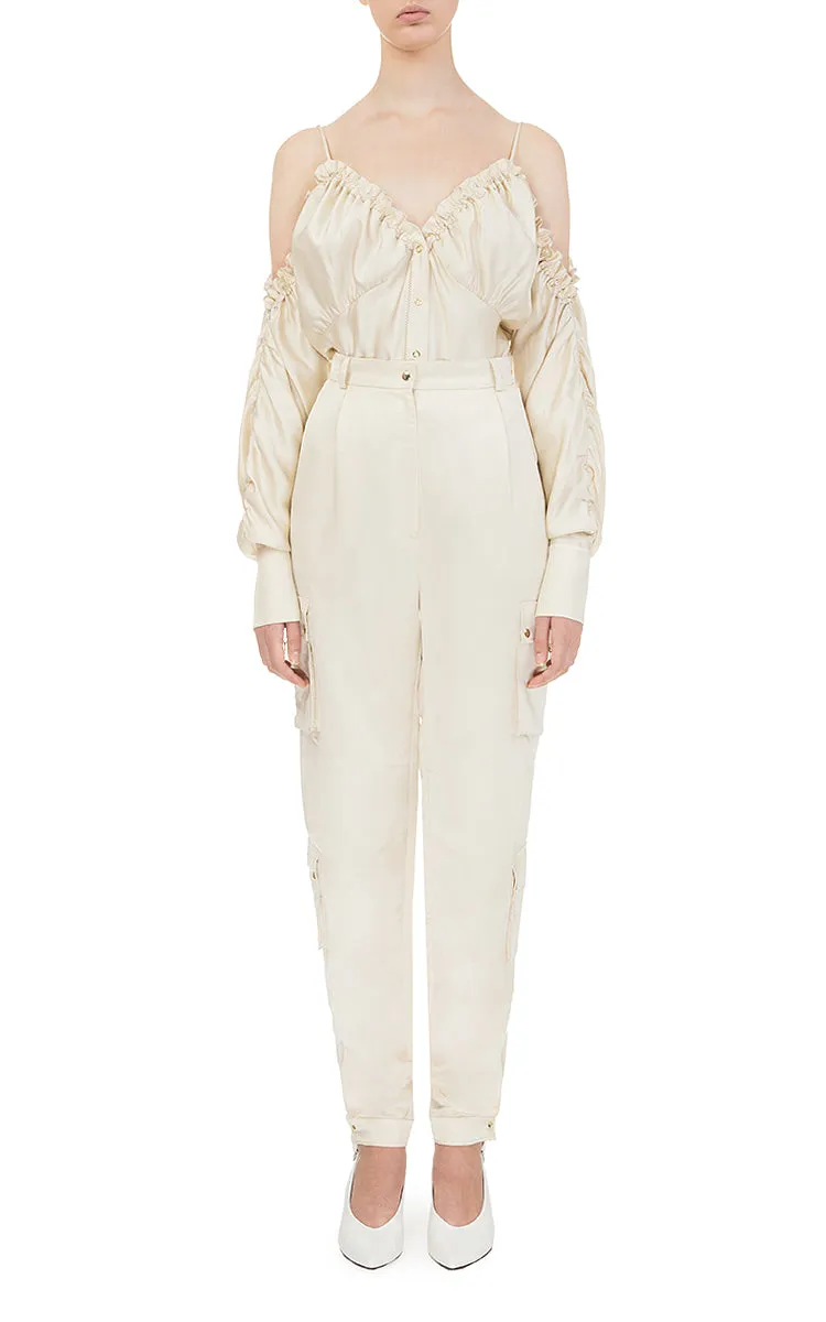 Milk pants with patch pockets