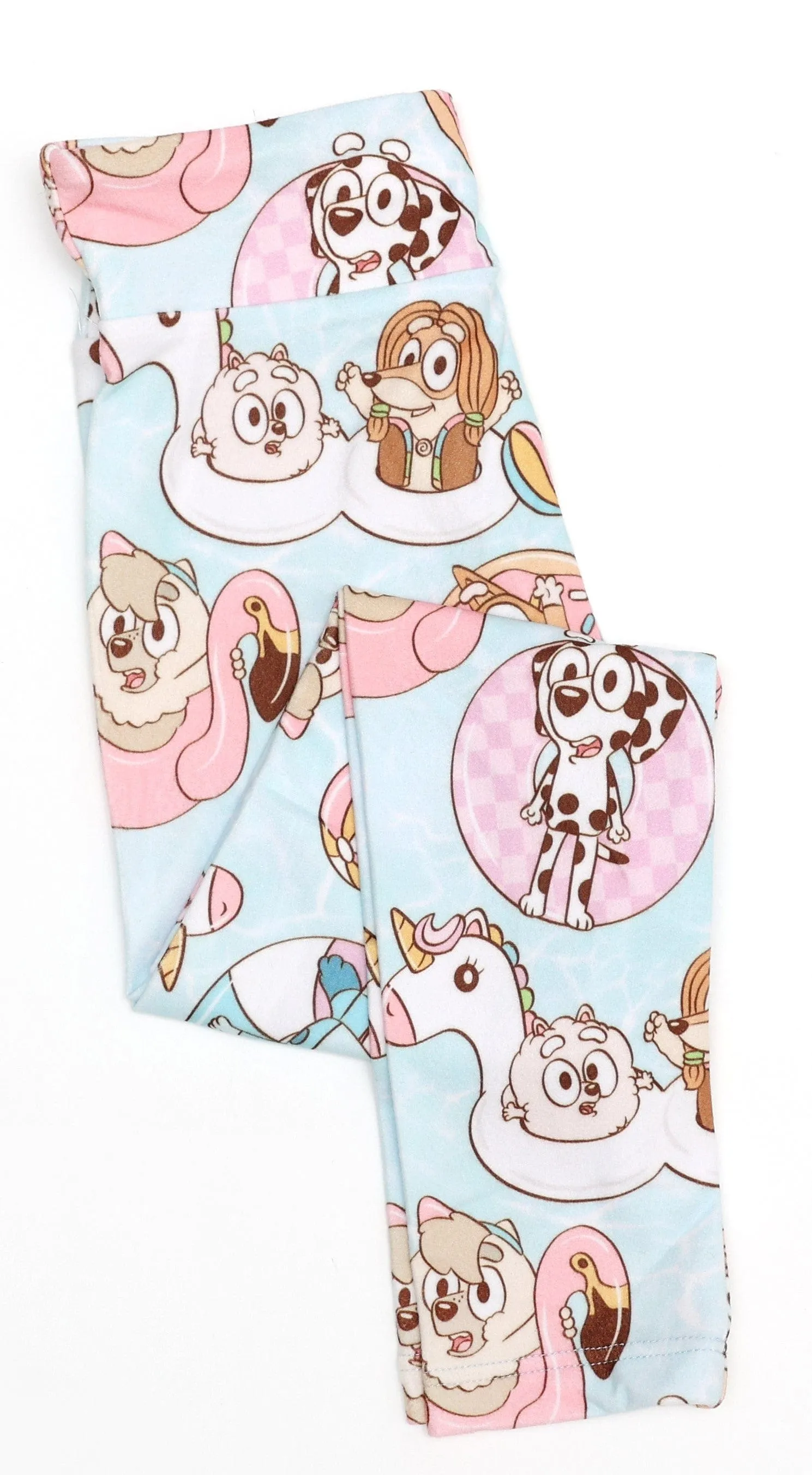 Park Fun Pink Pool Pups - Adult & Kids Casual Cloud Soft Yoga Band Leggings