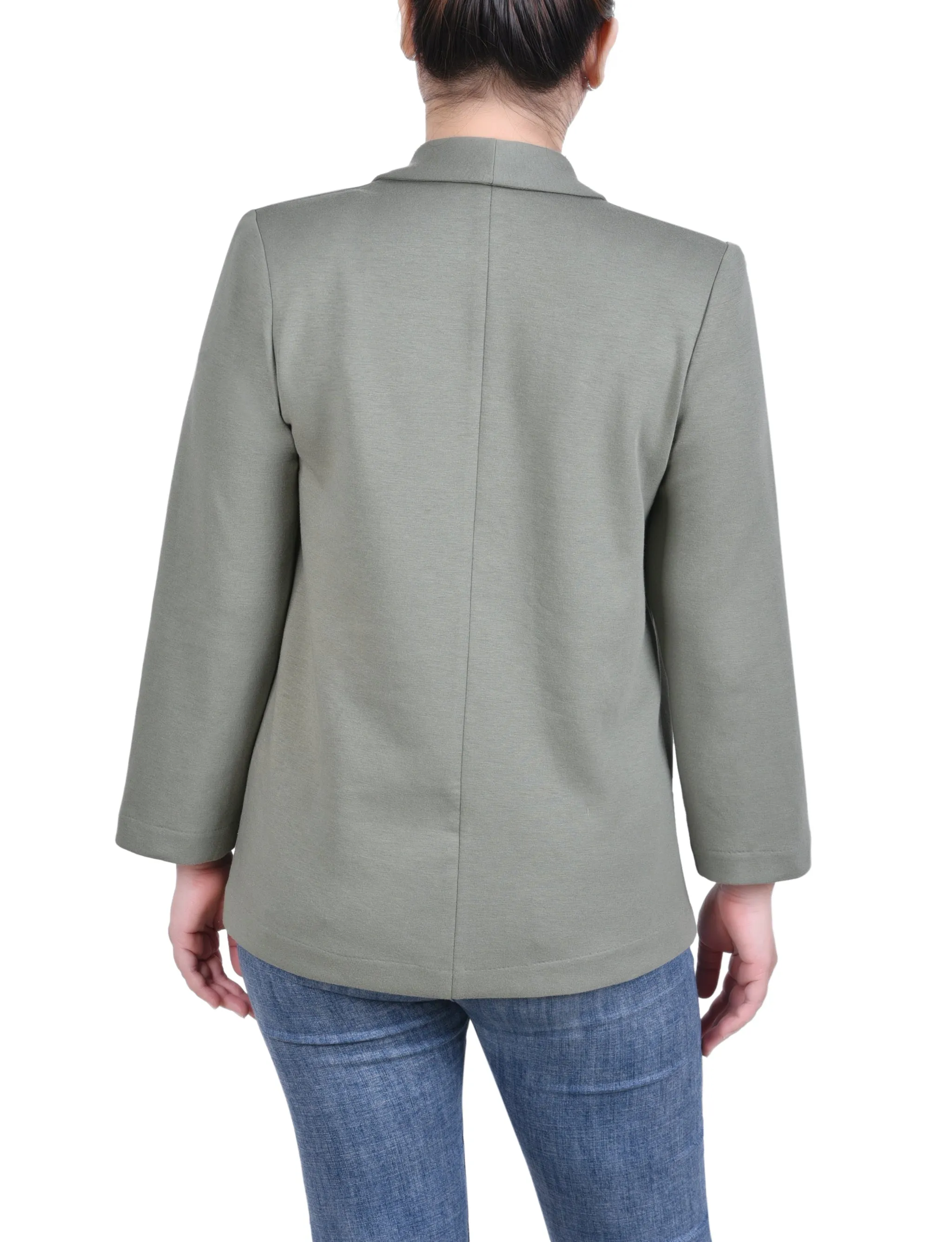 Petite Long Sleeve Ponte Jacket