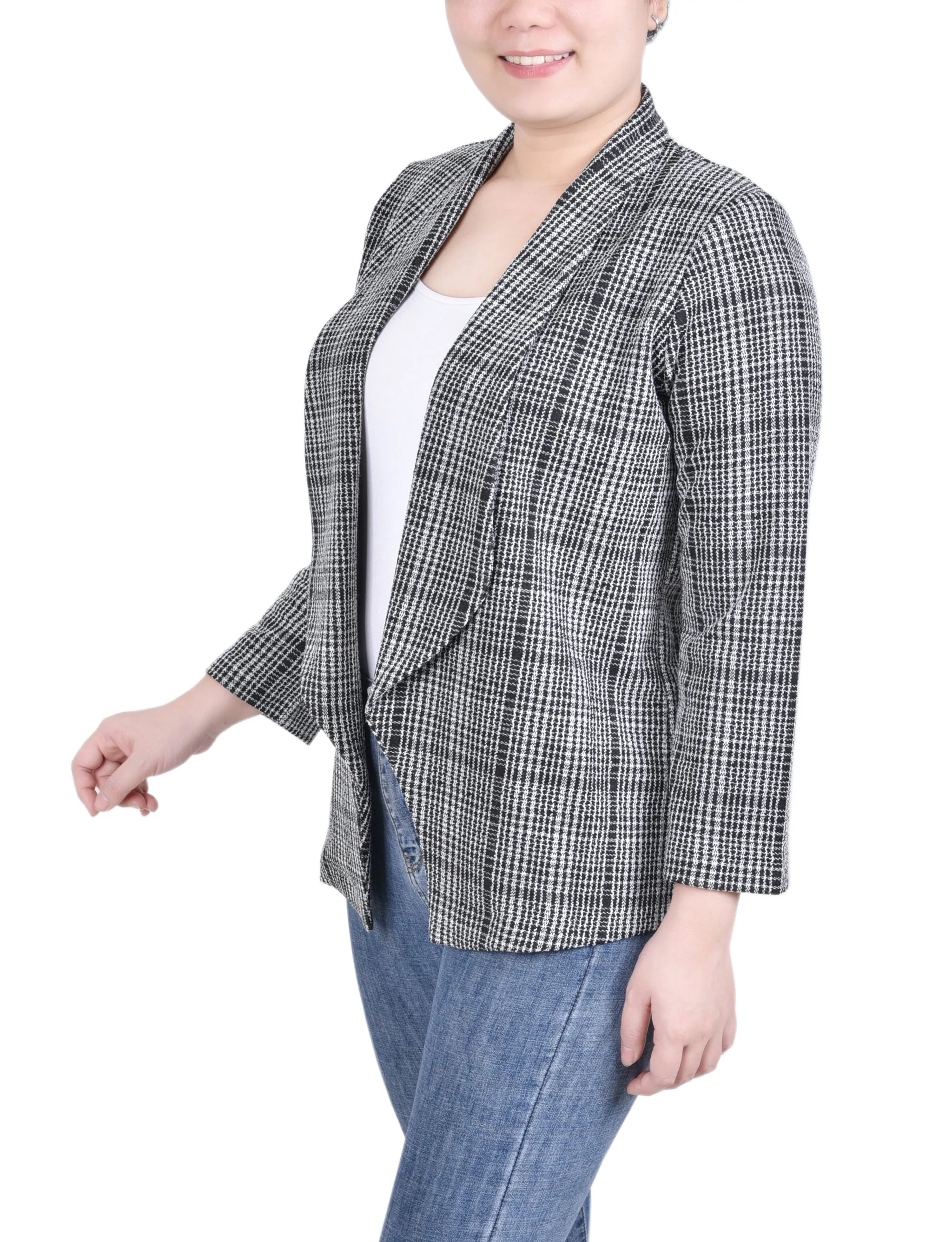 Petite Long Sleeve Ponte Jacket