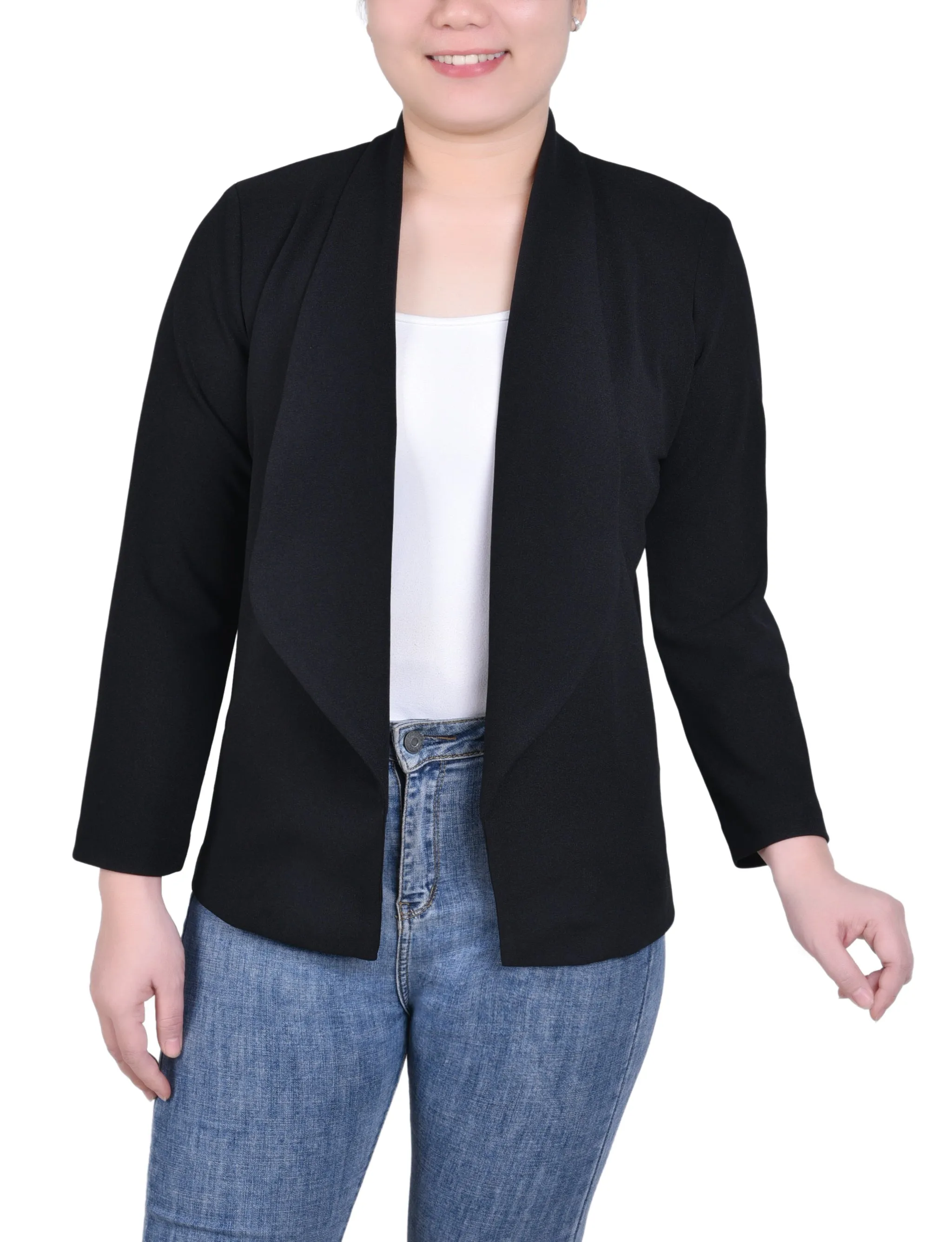 Petite Long Sleeve Ponte Jacket