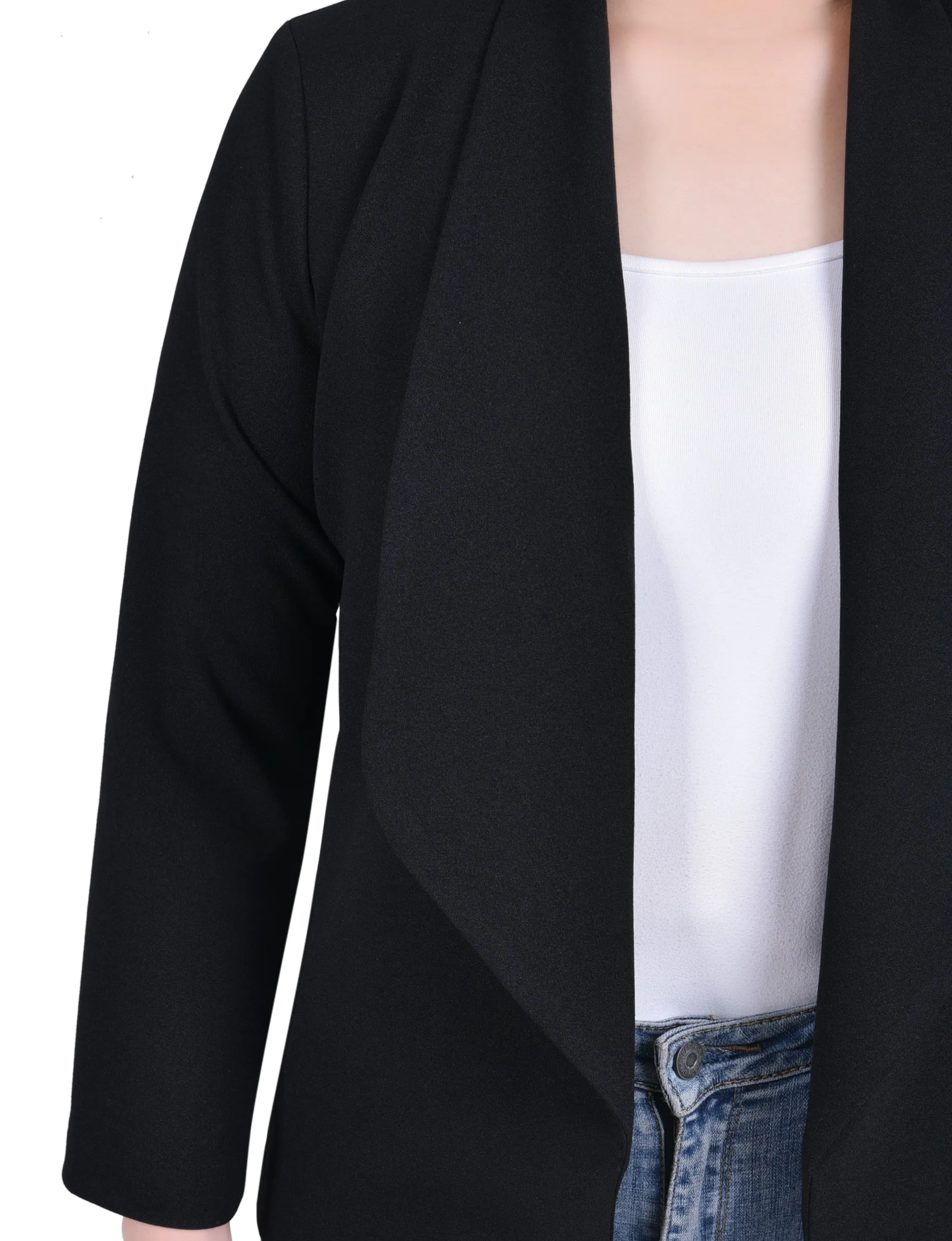 Petite Long Sleeve Ponte Jacket