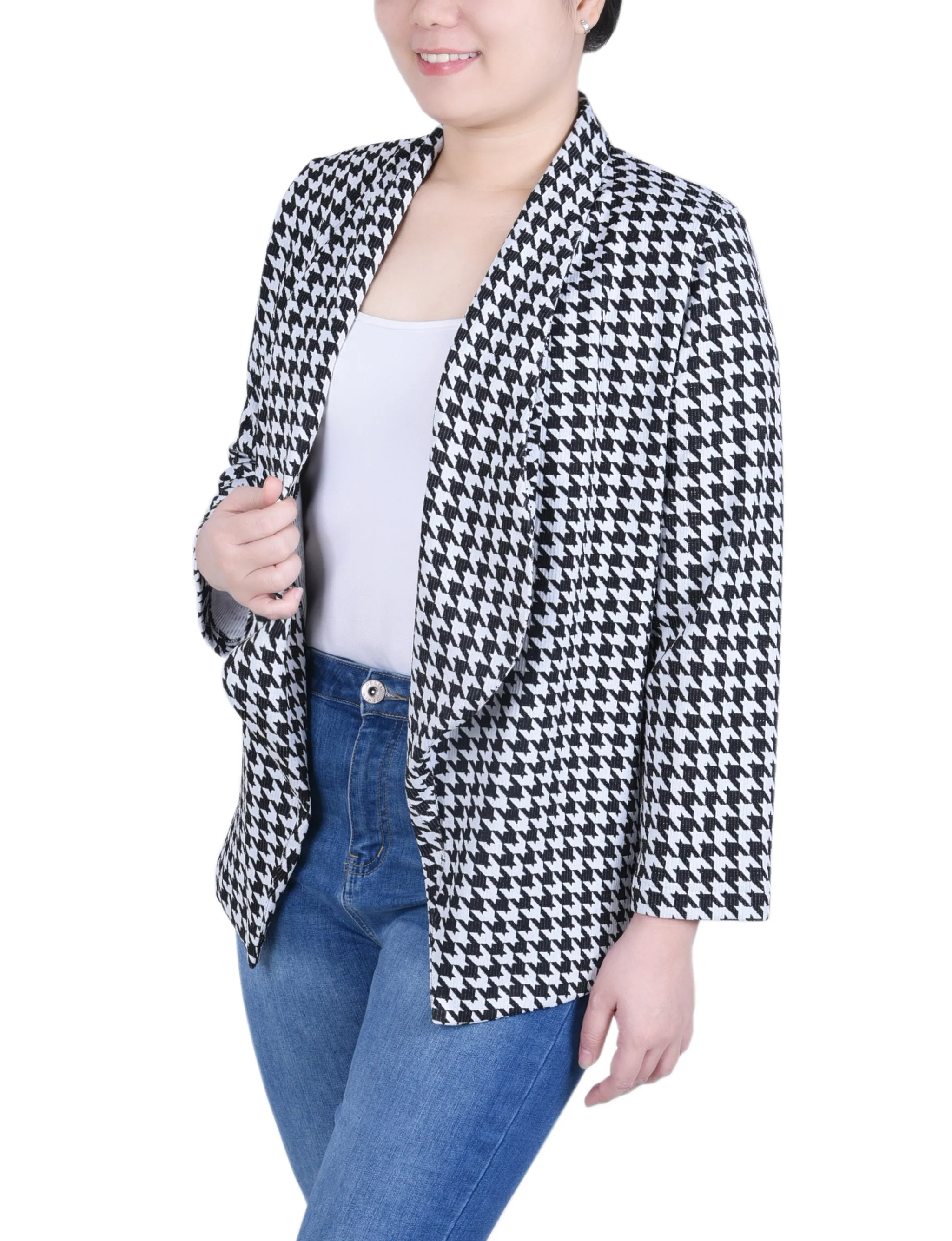 Petite Long Sleeve Ponte Jacket