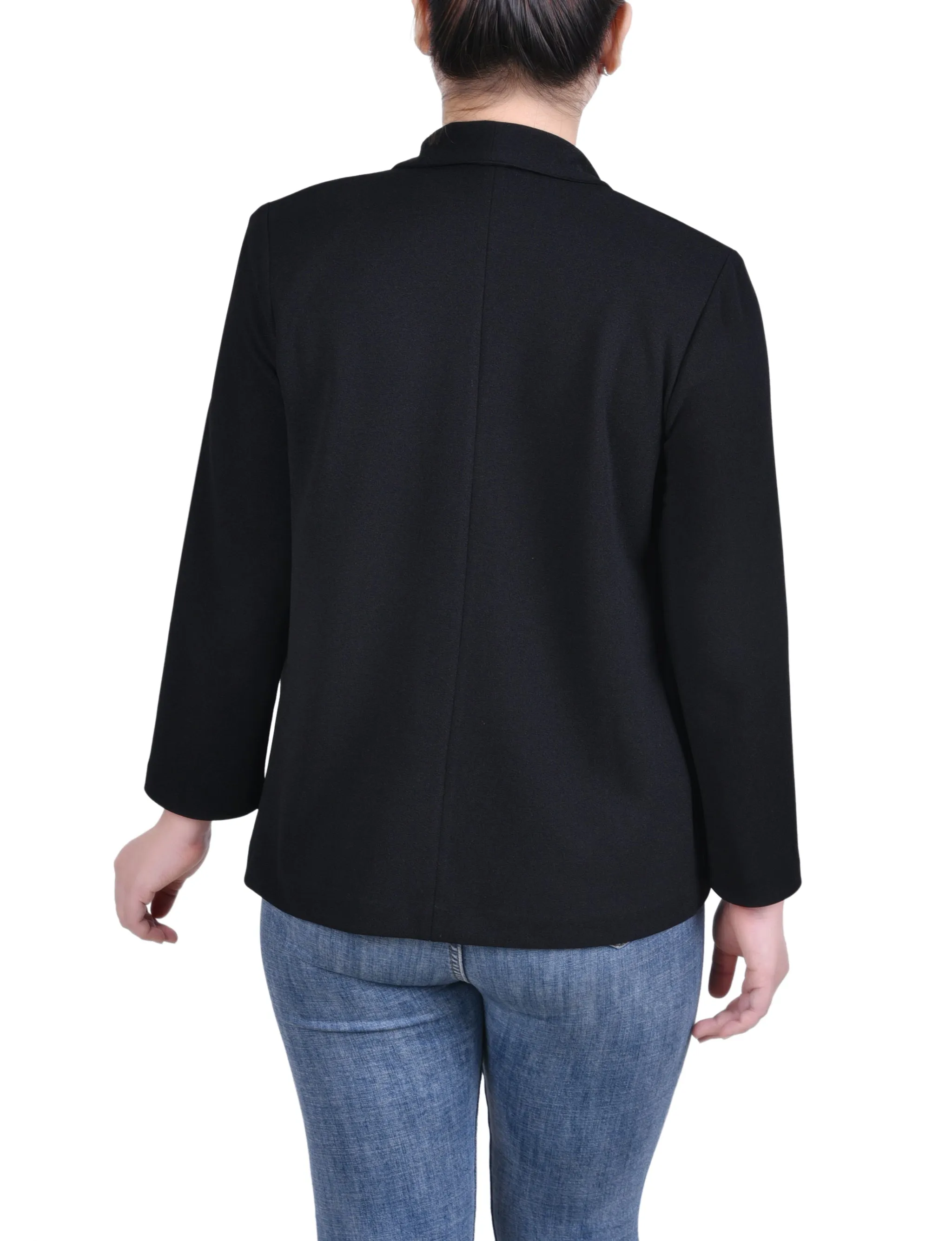 Petite Long Sleeve Ponte Jacket