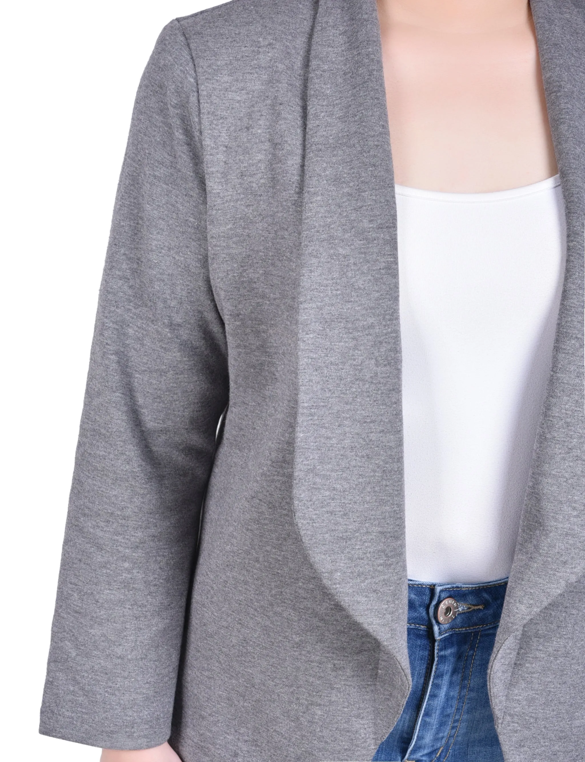 Petite Long Sleeve Ponte Jacket
