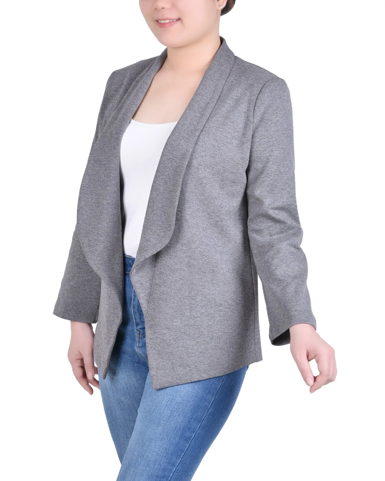 Petite Long Sleeve Ponte Jacket