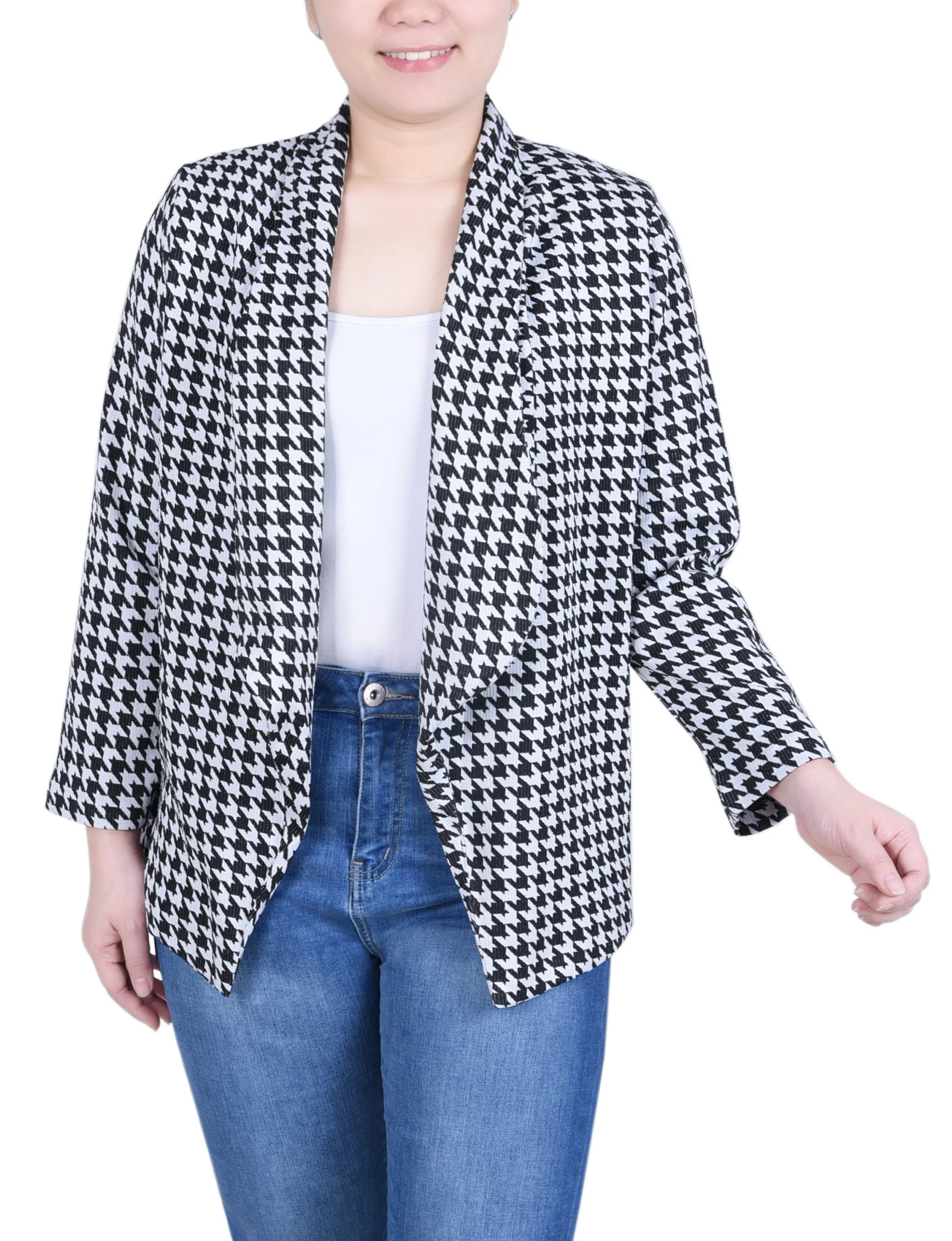 Petite Long Sleeve Ponte Jacket