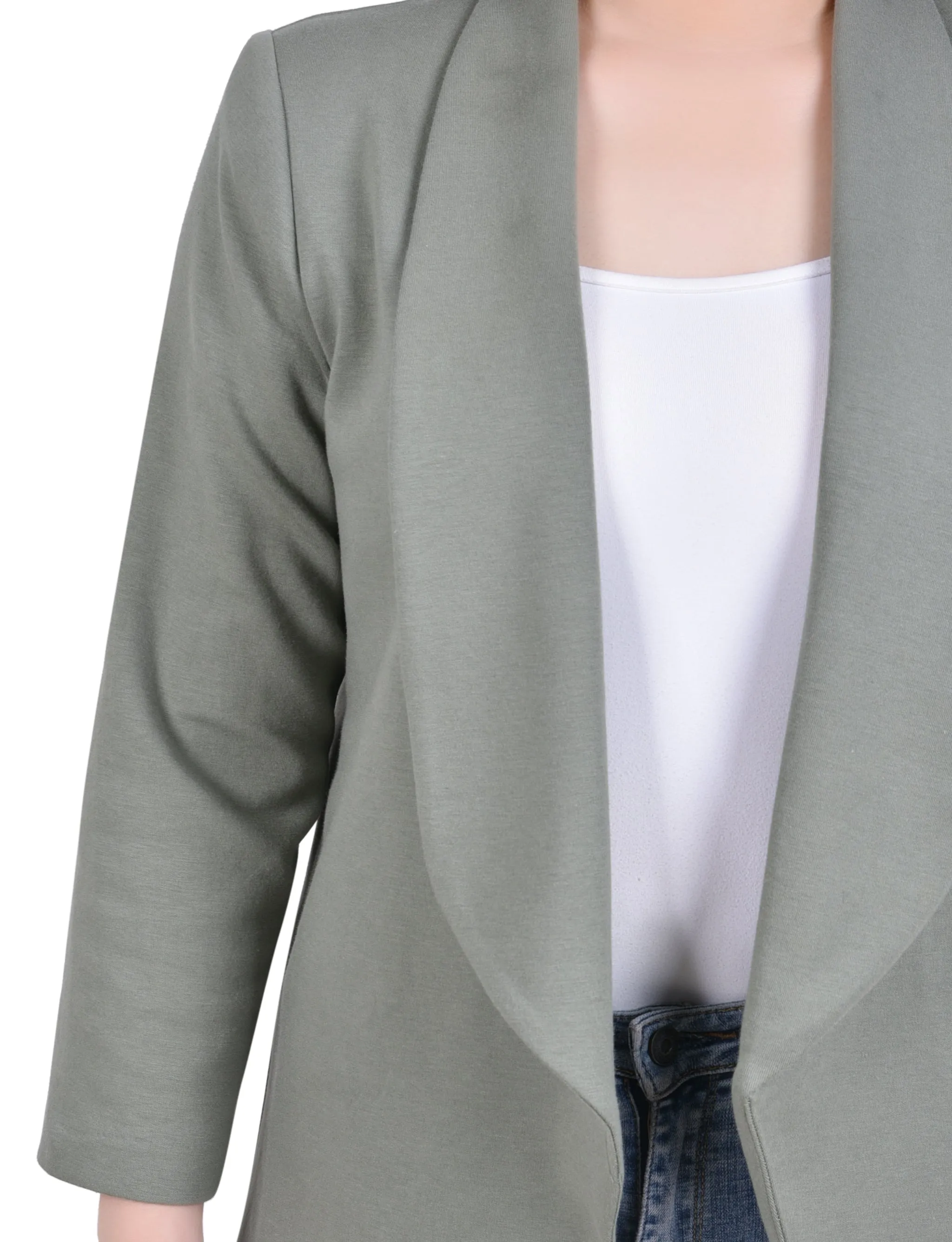 Petite Long Sleeve Ponte Jacket