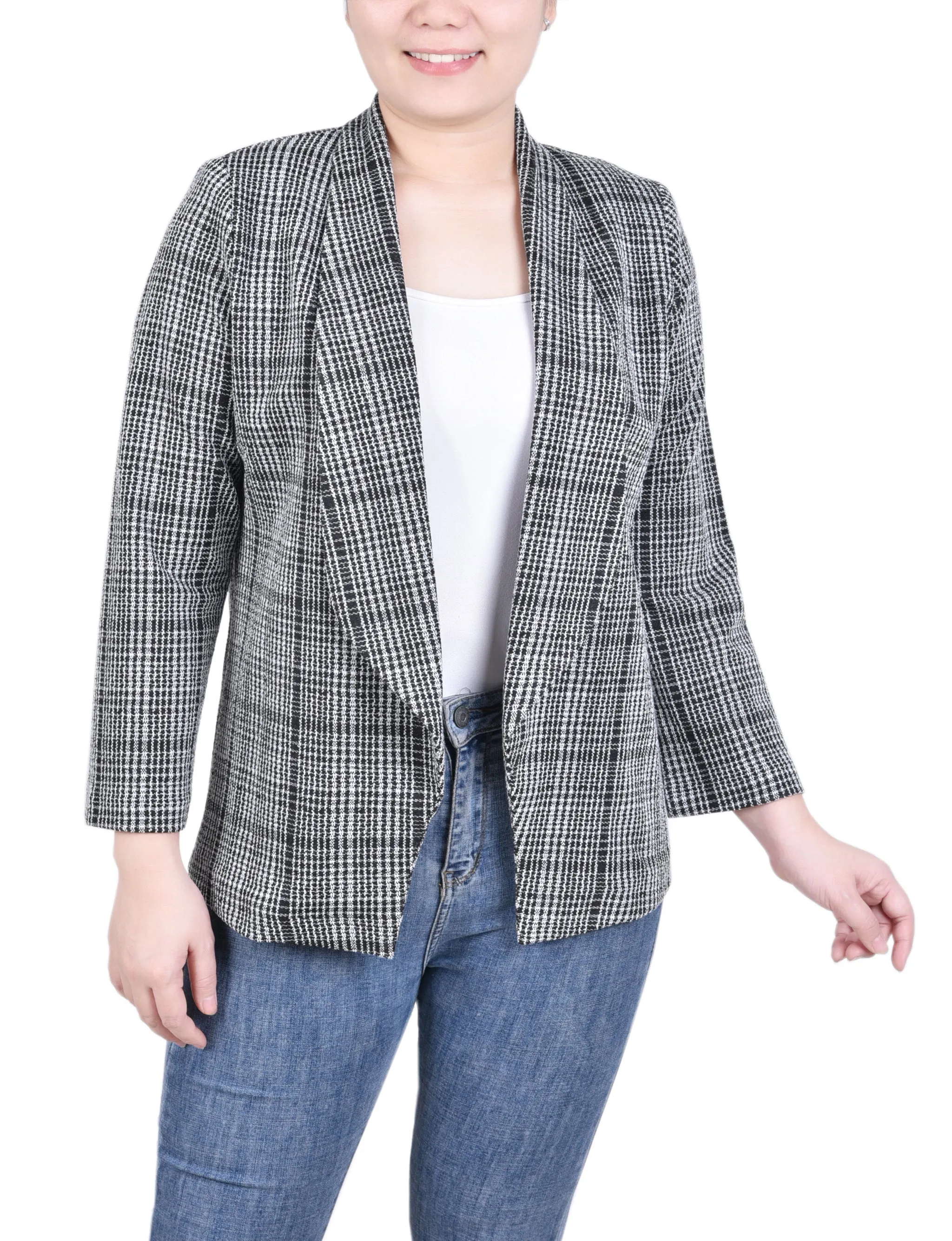 Petite Long Sleeve Ponte Jacket