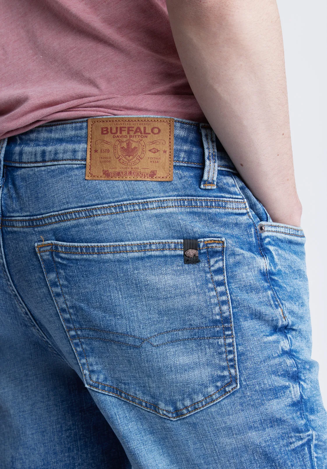 Relaxed Straight Driven Men's Jeans, Heavily Sanded and Worked - BM22984